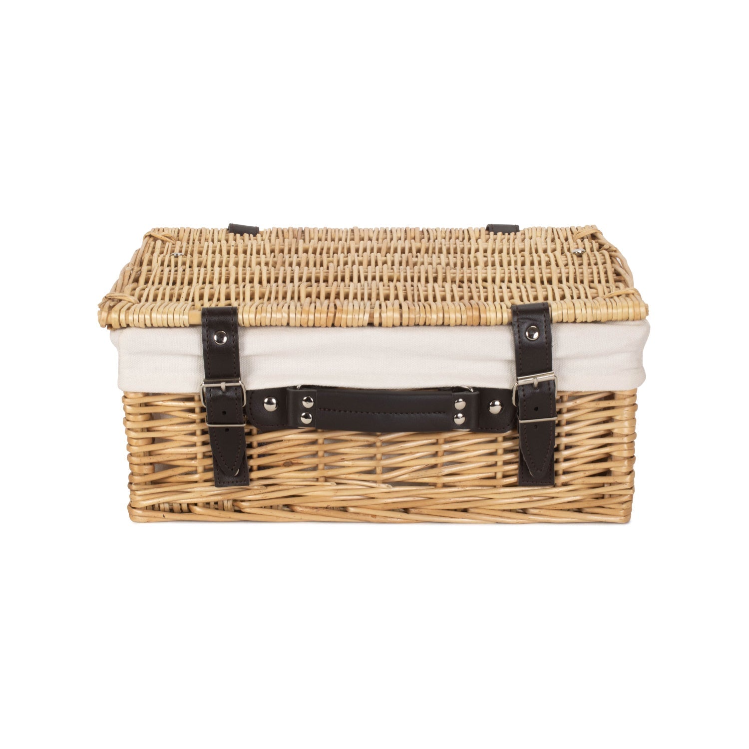14 Inch Buff Willow Wicker Hamper with White Lining - REGN