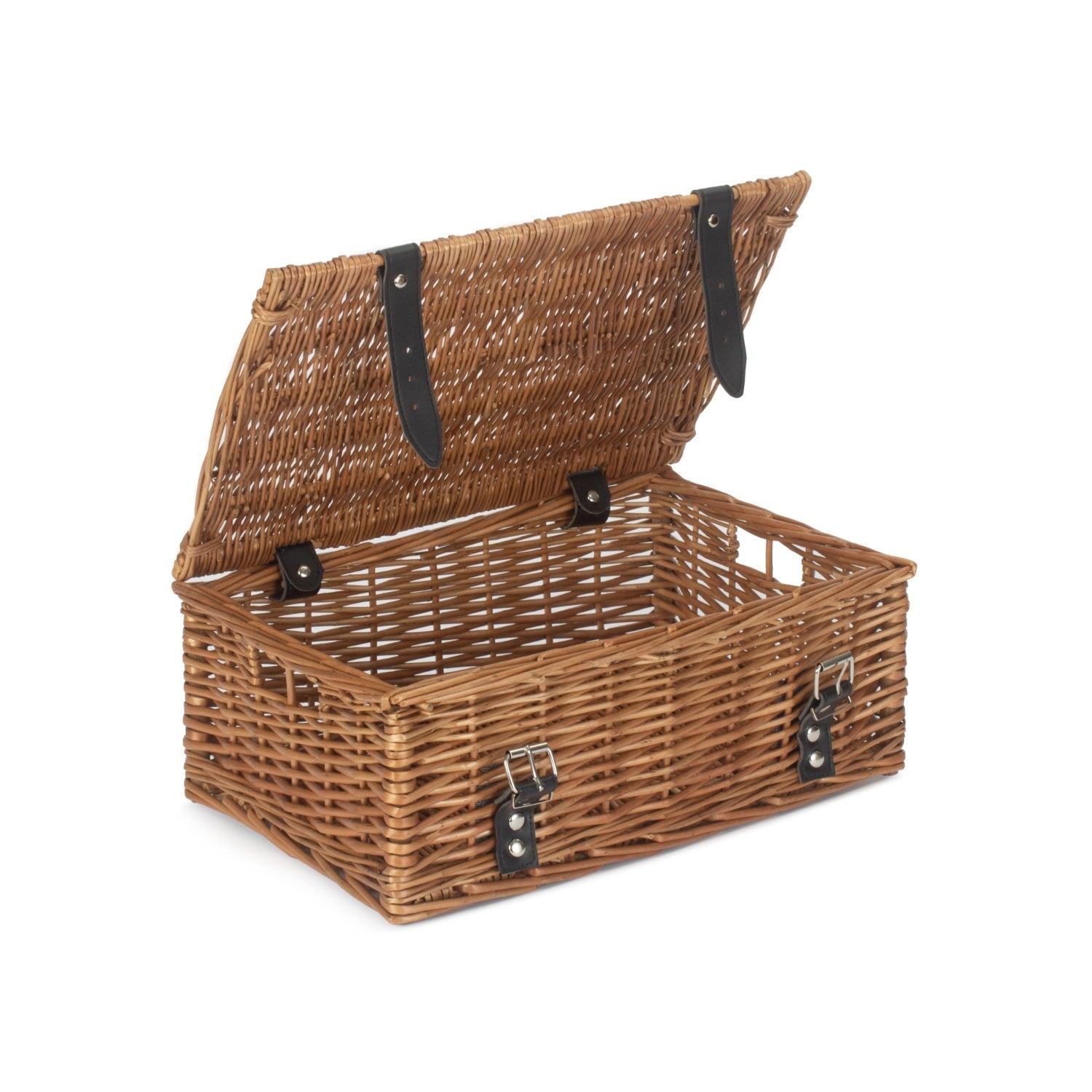 14 Inch Double Steamed Wicker Hamper Basket - Unlined - REGN