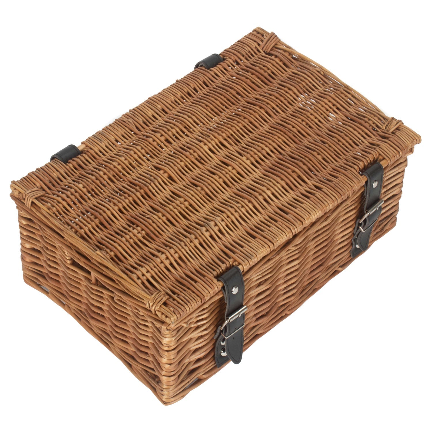 14 Inch Double Steamed Wicker Hamper Basket - Unlined - REGN
