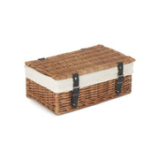 14 Inch Double Steamed Wicker Hamper Basket with White Lining - REGN