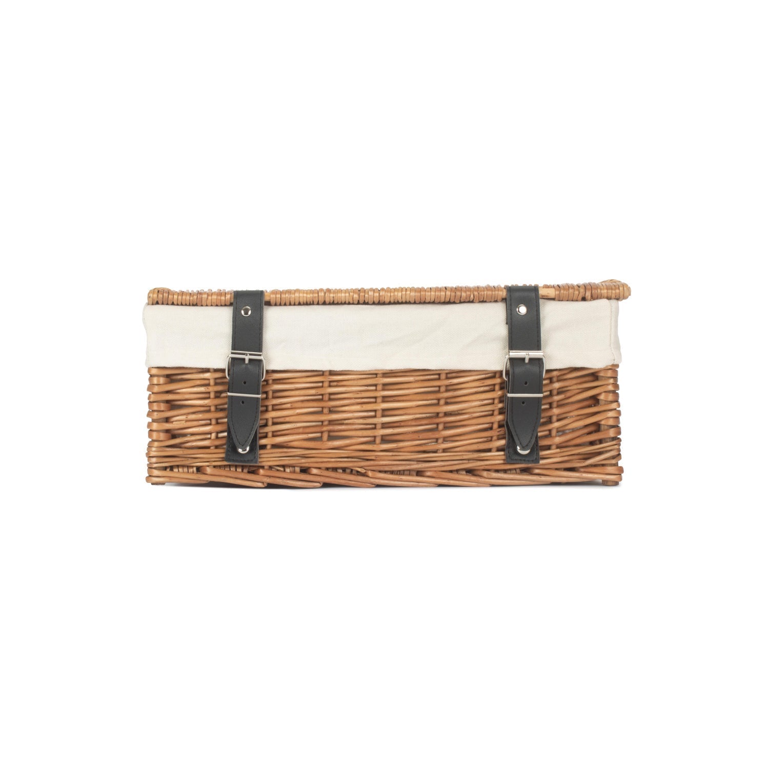 14 Inch Double Steamed Wicker Hamper Basket with White Lining - REGN