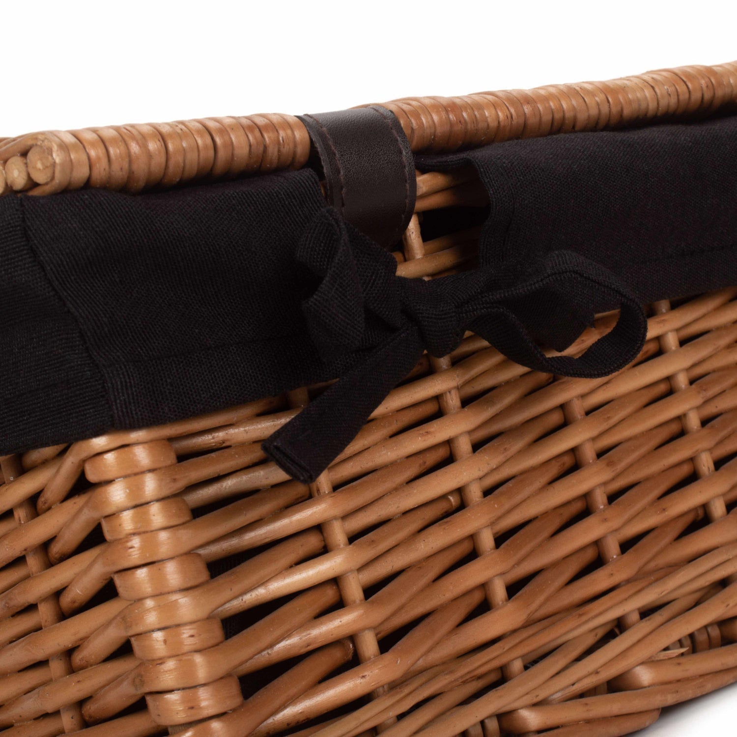 14 Inch Double Steamed WIllow Hamper with Black Lining - REGN