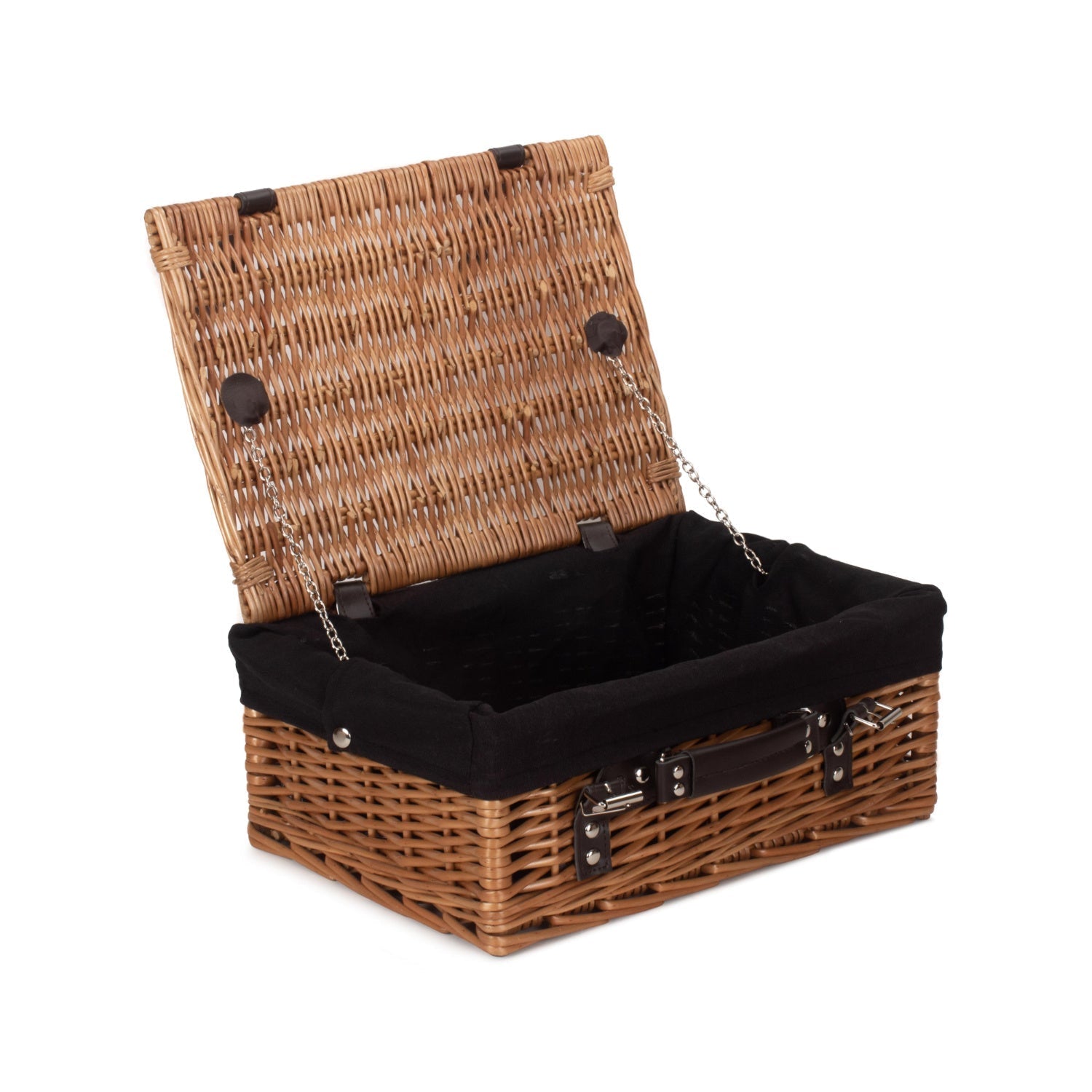 14 Inch Double Steamed WIllow Hamper with Black Lining - REGN