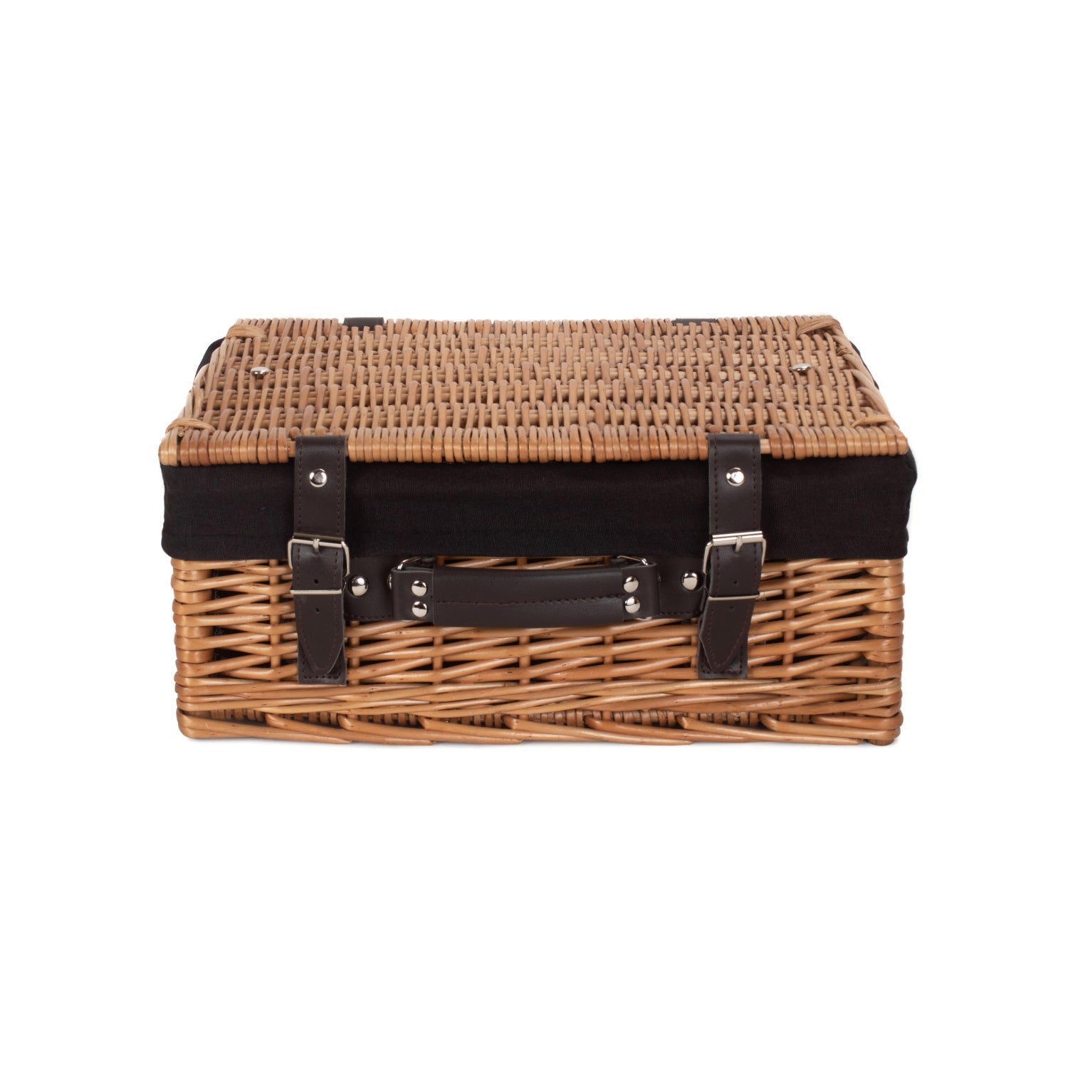 14 Inch Double Steamed WIllow Hamper with Black Lining - REGN