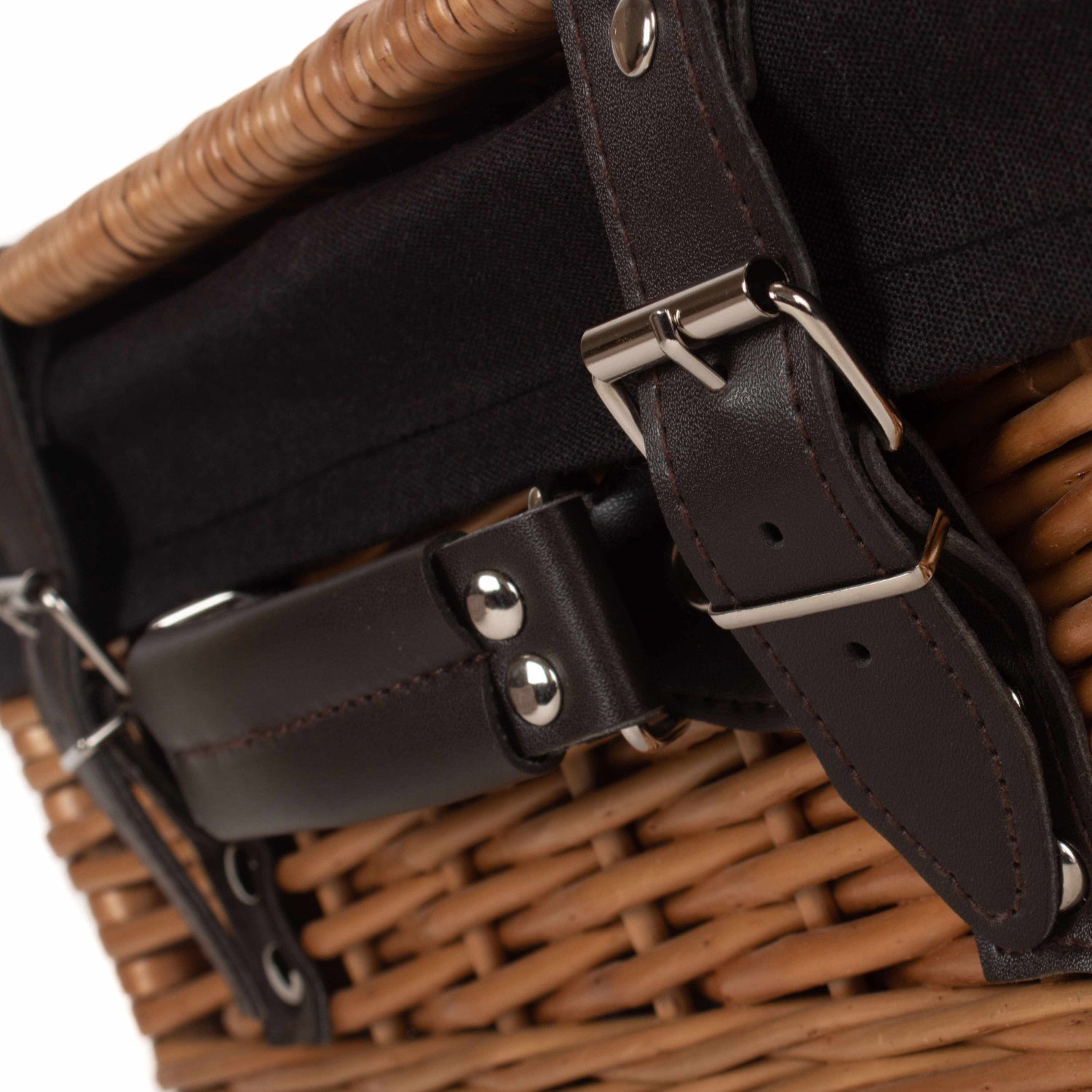 14 Inch Double Steamed WIllow Hamper with Black Lining - REGN