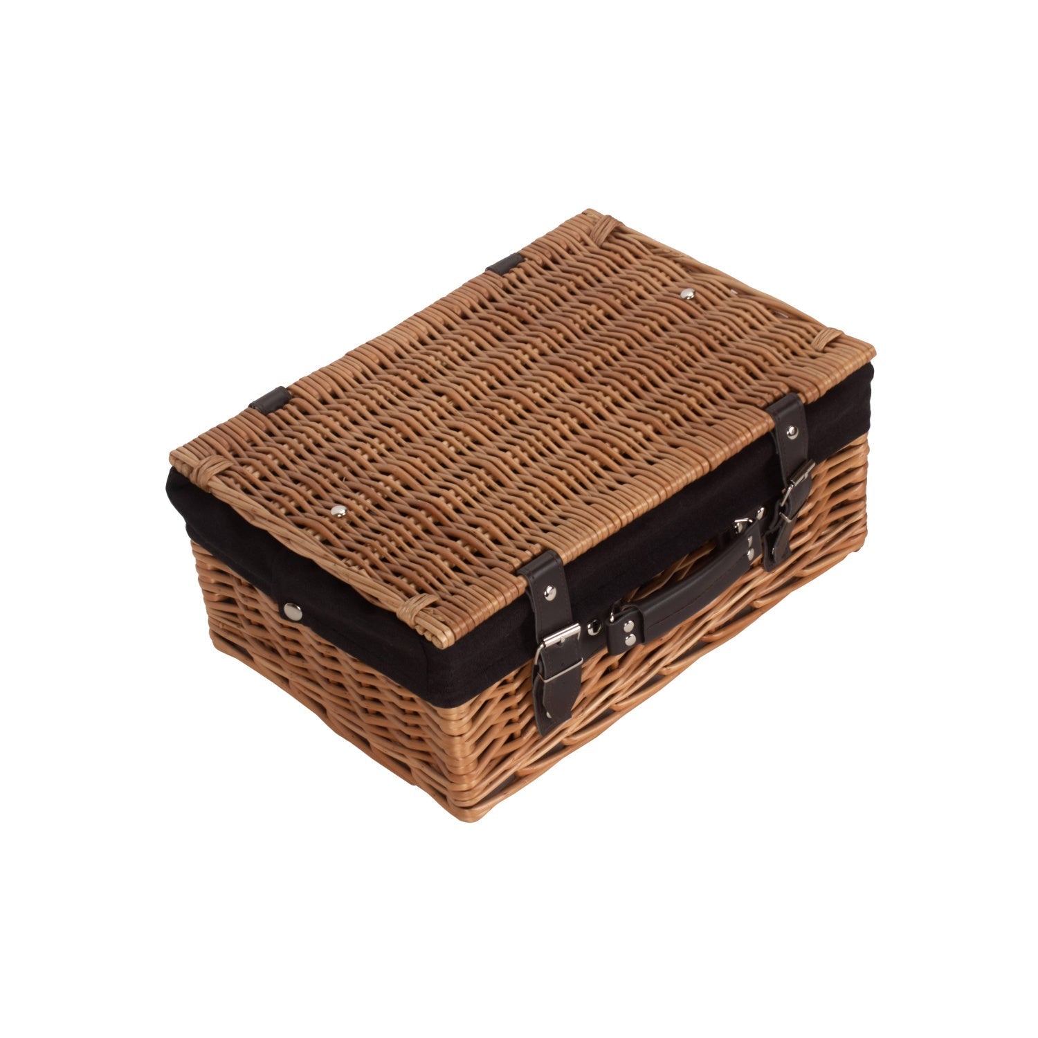 14 Inch Double Steamed WIllow Hamper with Black Lining - REGN