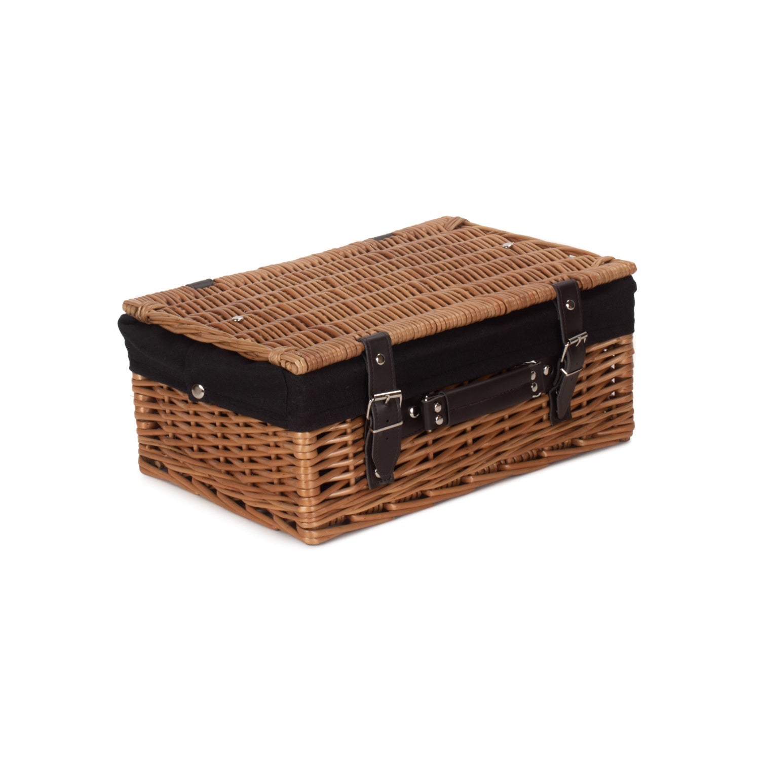 14 Inch Double Steamed WIllow Hamper with Black Lining - REGN