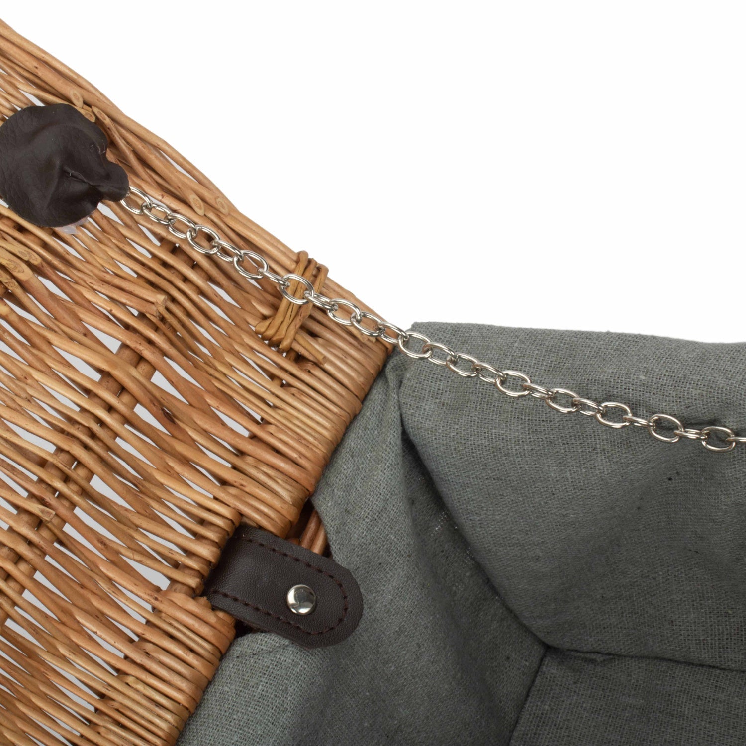 14 Inch Double Steamed Willow Hamper with Grey Sage Lining - REGN