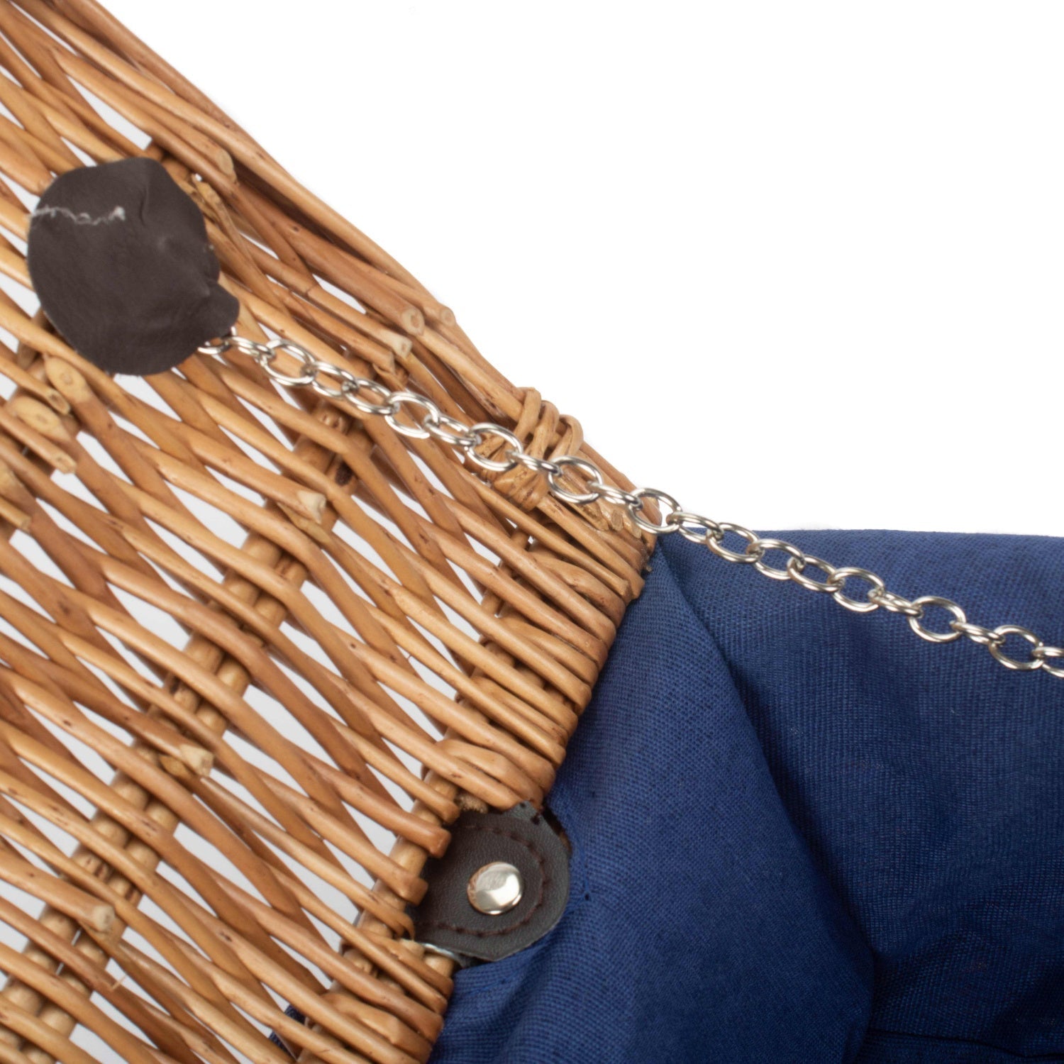14 Inch Double Steamed Willow Hamper with Navy Blue Lining - REGN