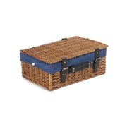 14 Inch Double Steamed Willow Hamper with Navy Blue Lining - REGN