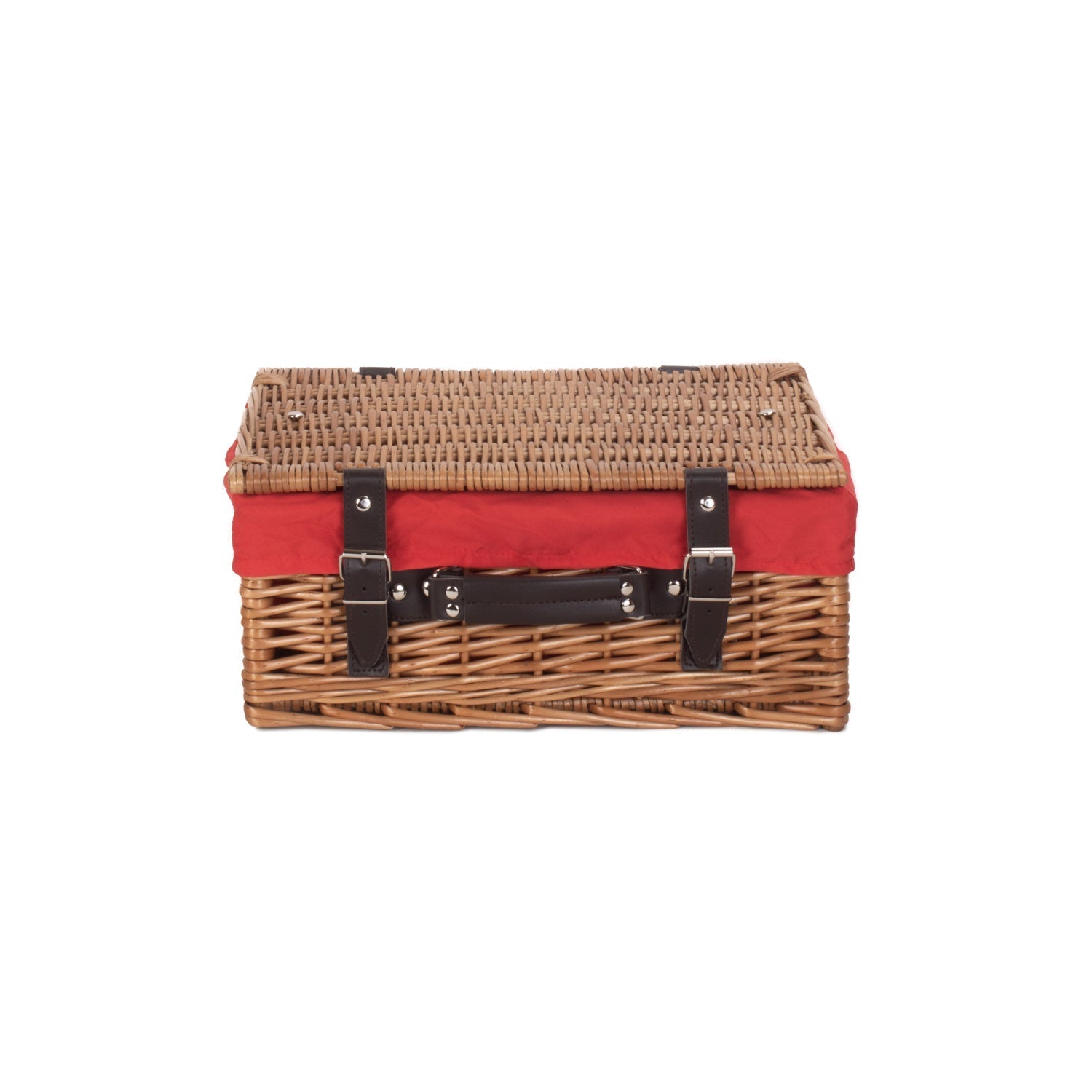 14 Inch Double Steamed Willow Hamper with Red Lining - REGN
