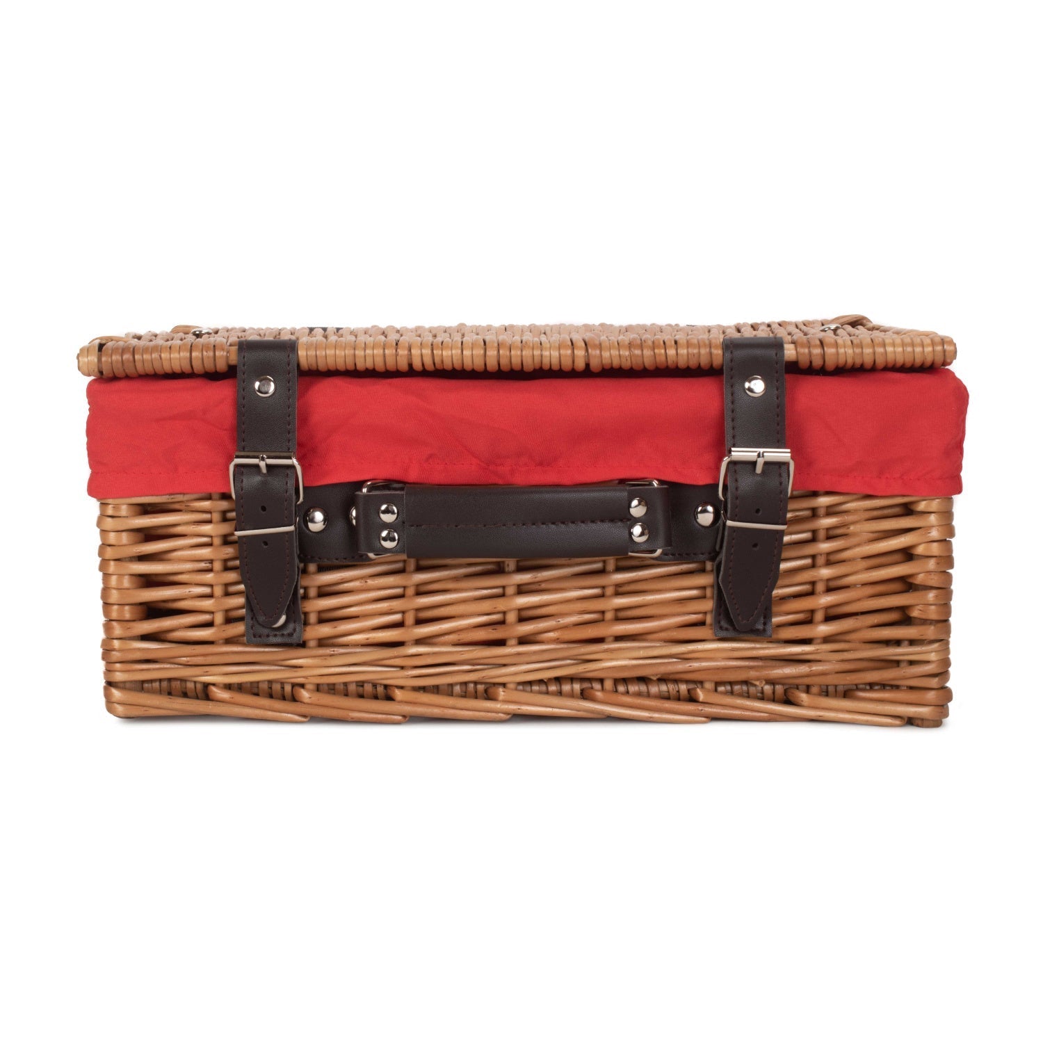 14 Inch Double Steamed Willow Hamper with Red Lining - REGN