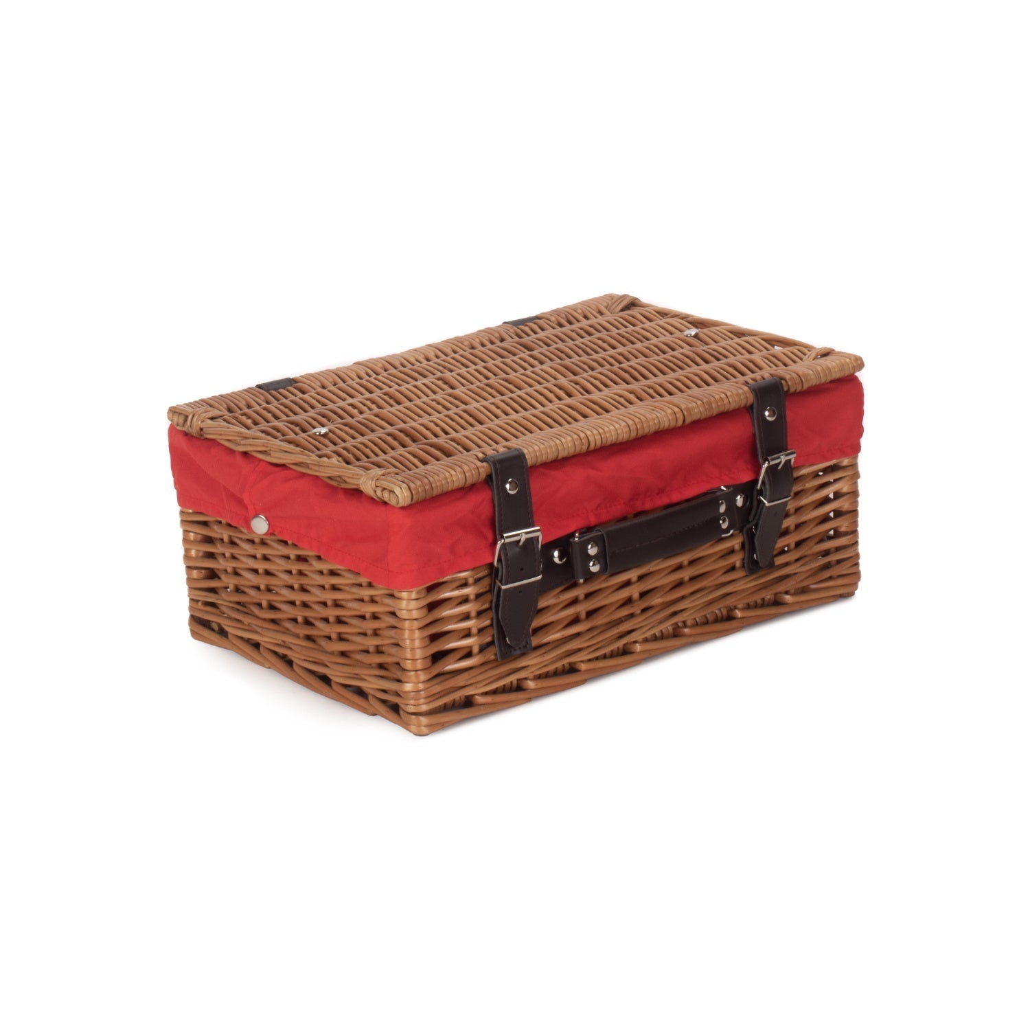 14 Inch Double Steamed Willow Hamper with Red Lining - REGN