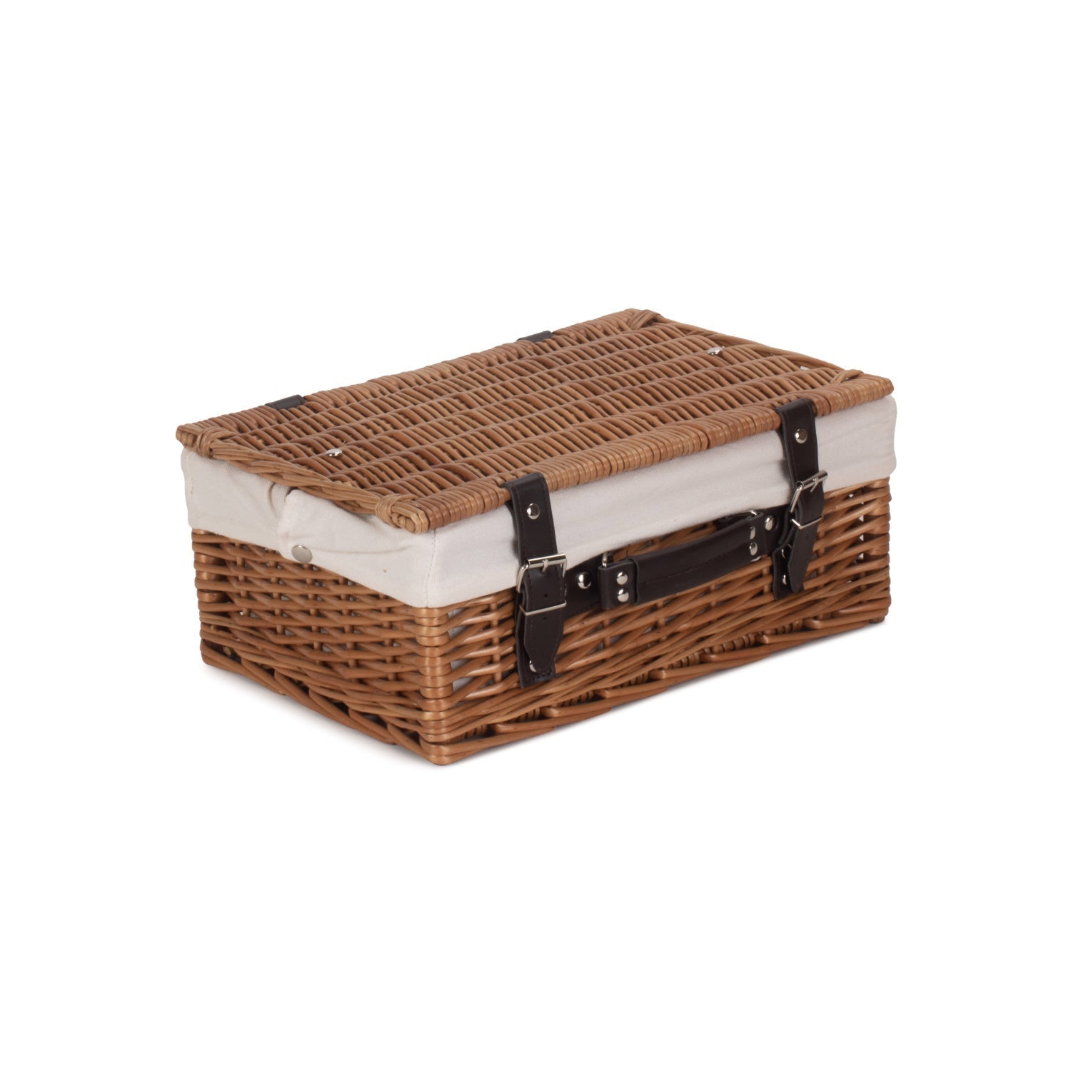 14 Inch Double Steamed Willow Hamper with White Lining - REGN