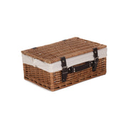 14 Inch Double Steamed Willow Hamper with White Lining - REGN