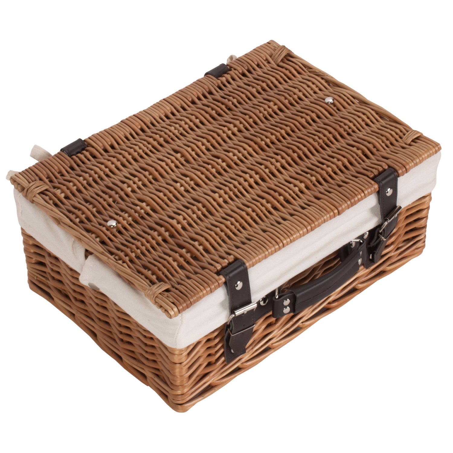 14 Inch Double Steamed Willow Hamper with White Lining - REGN