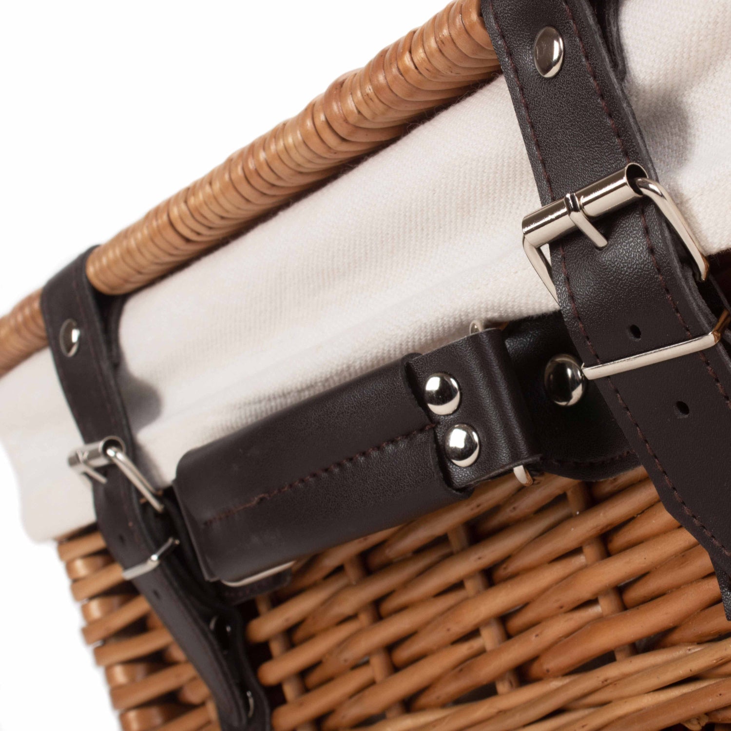 14 Inch Double Steamed Willow Hamper with White Lining - REGN