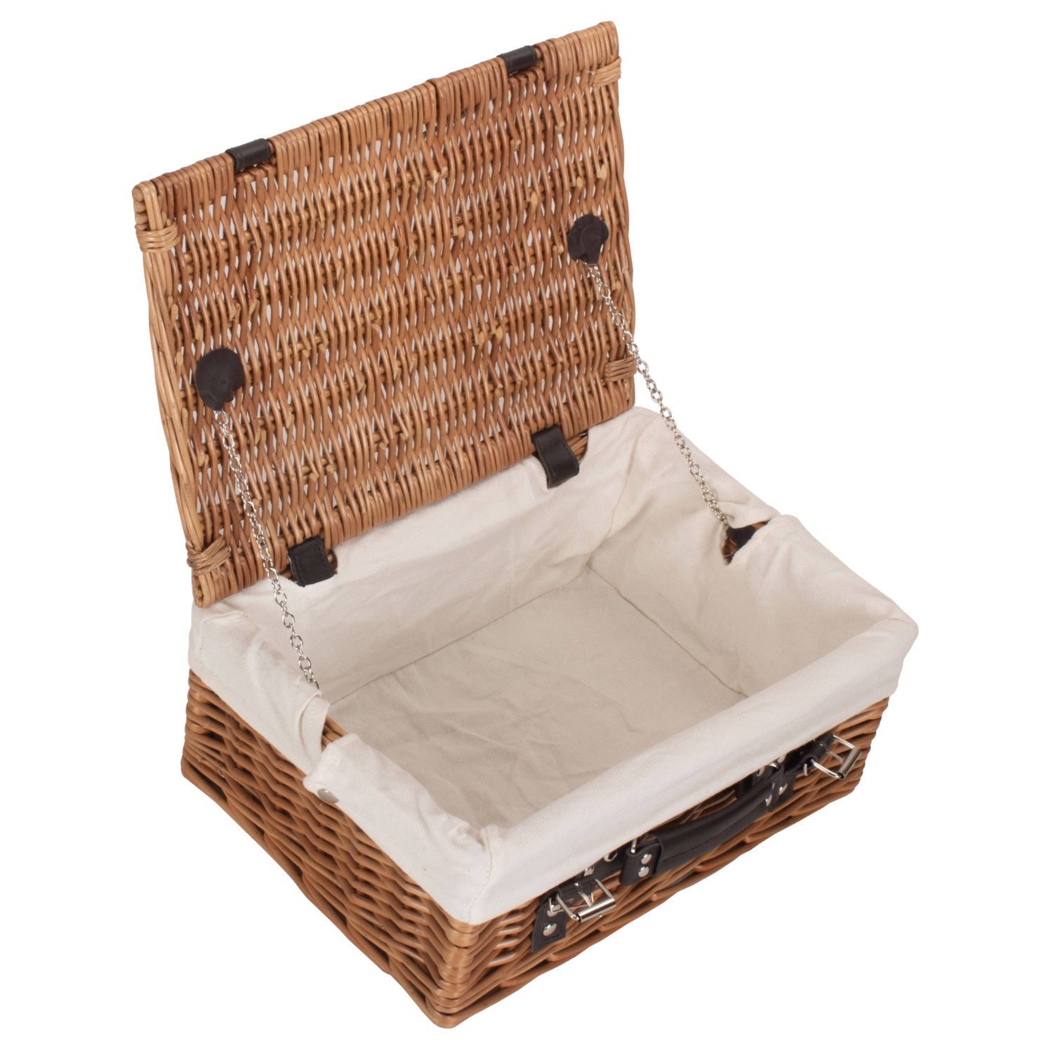 14 Inch Double Steamed Willow Hamper with White Lining - REGN