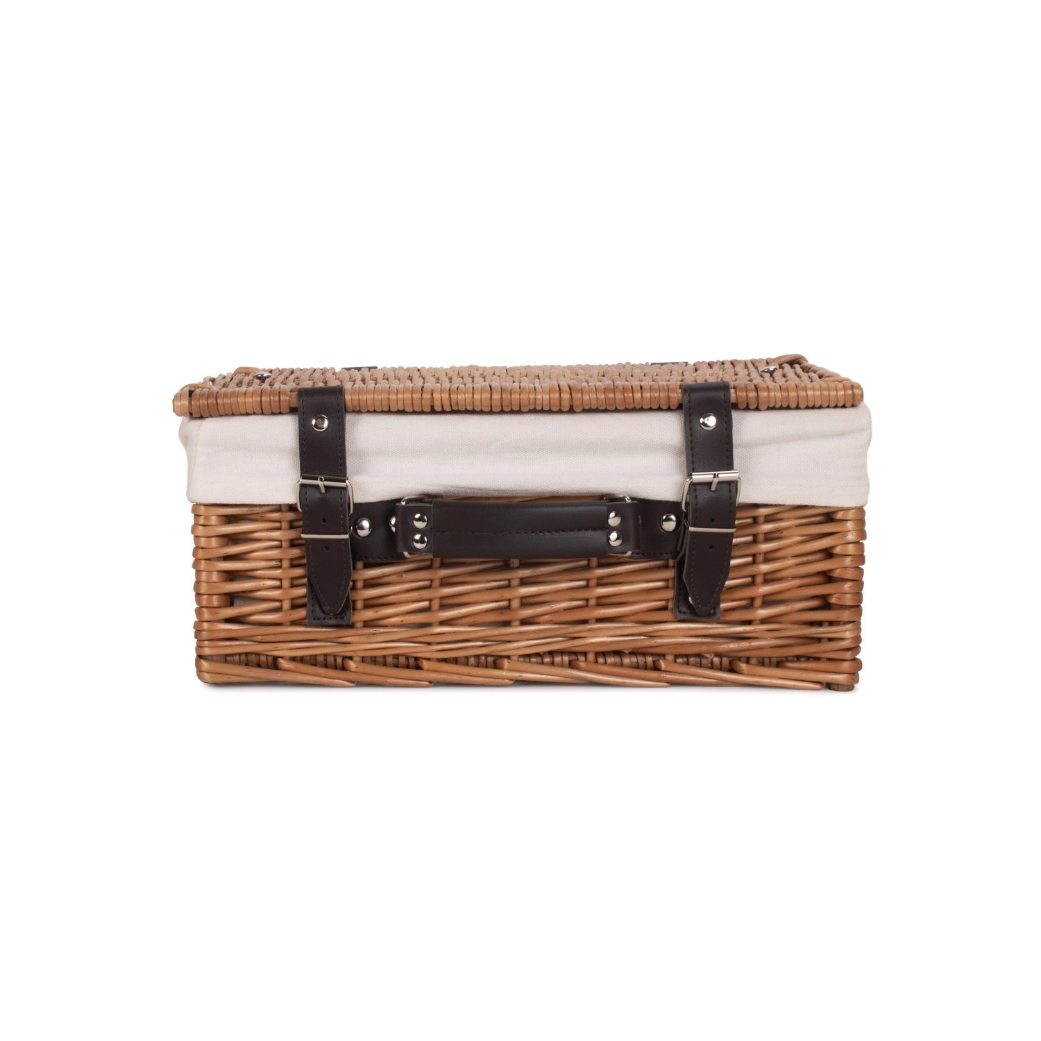 14 Inch Double Steamed Willow Hamper with White Lining - REGN