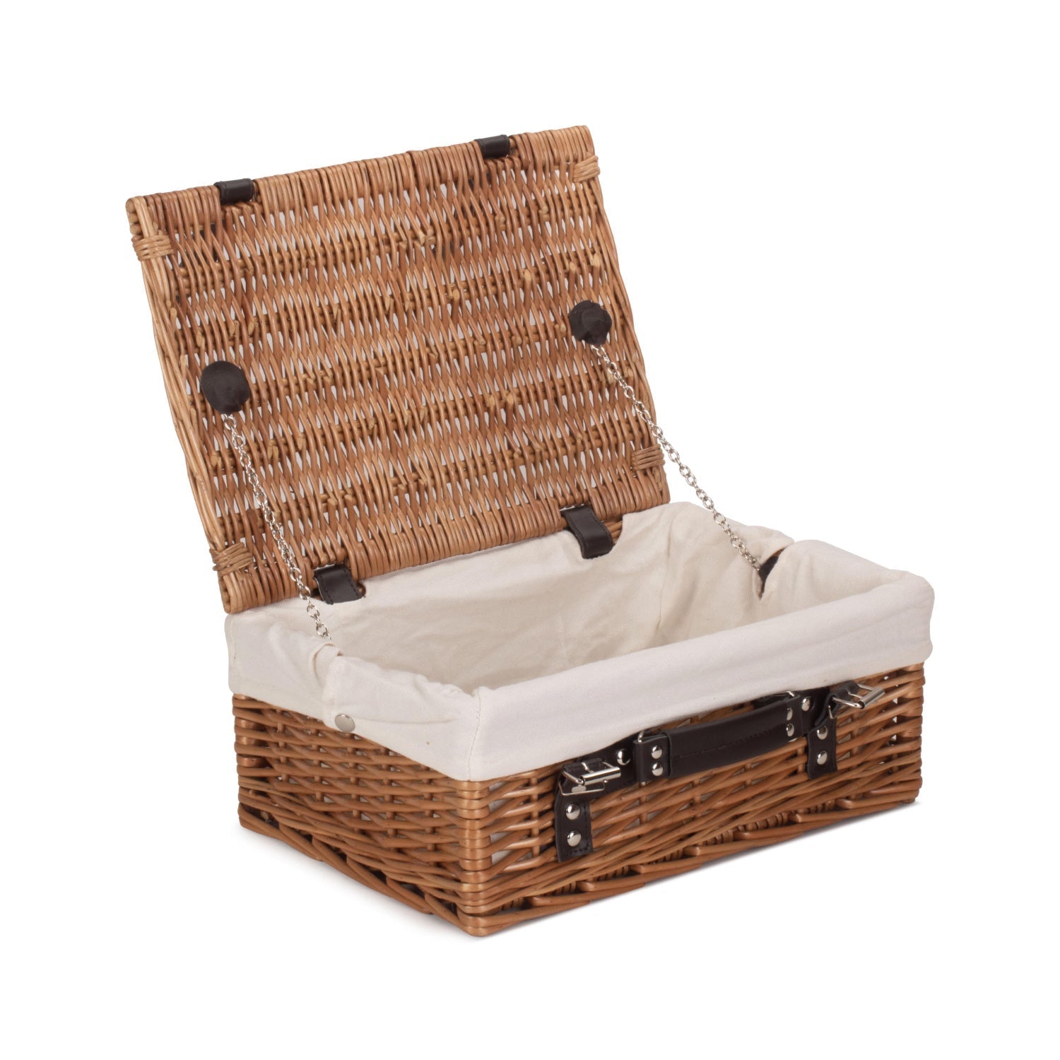 14 Inch Double Steamed Willow Hamper with White Lining - REGN