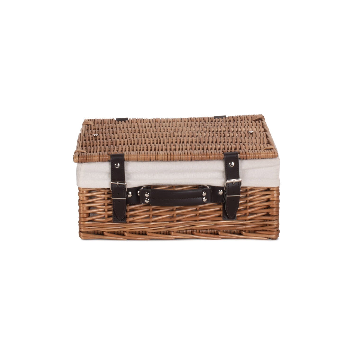 14 Inch Double Steamed Willow Hamper with White Lining - REGN