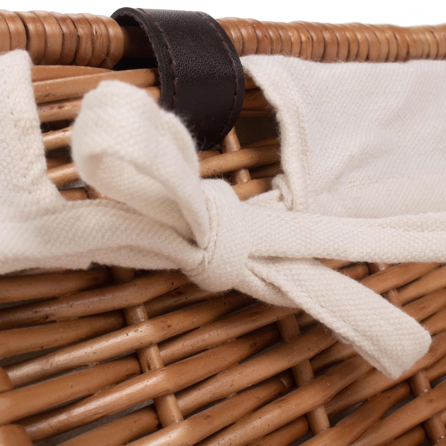 14 Inch Double Steamed Willow Hamper with White Lining - REGN