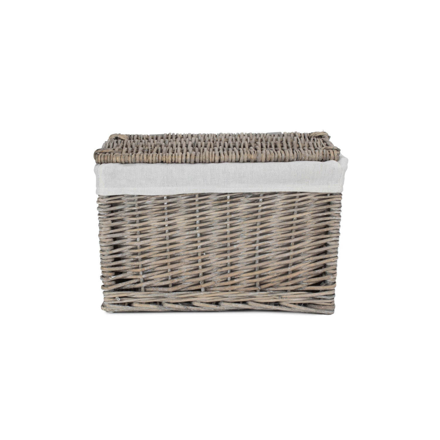 14 Inch Grey Wash Willow Storage Hamper - REGN