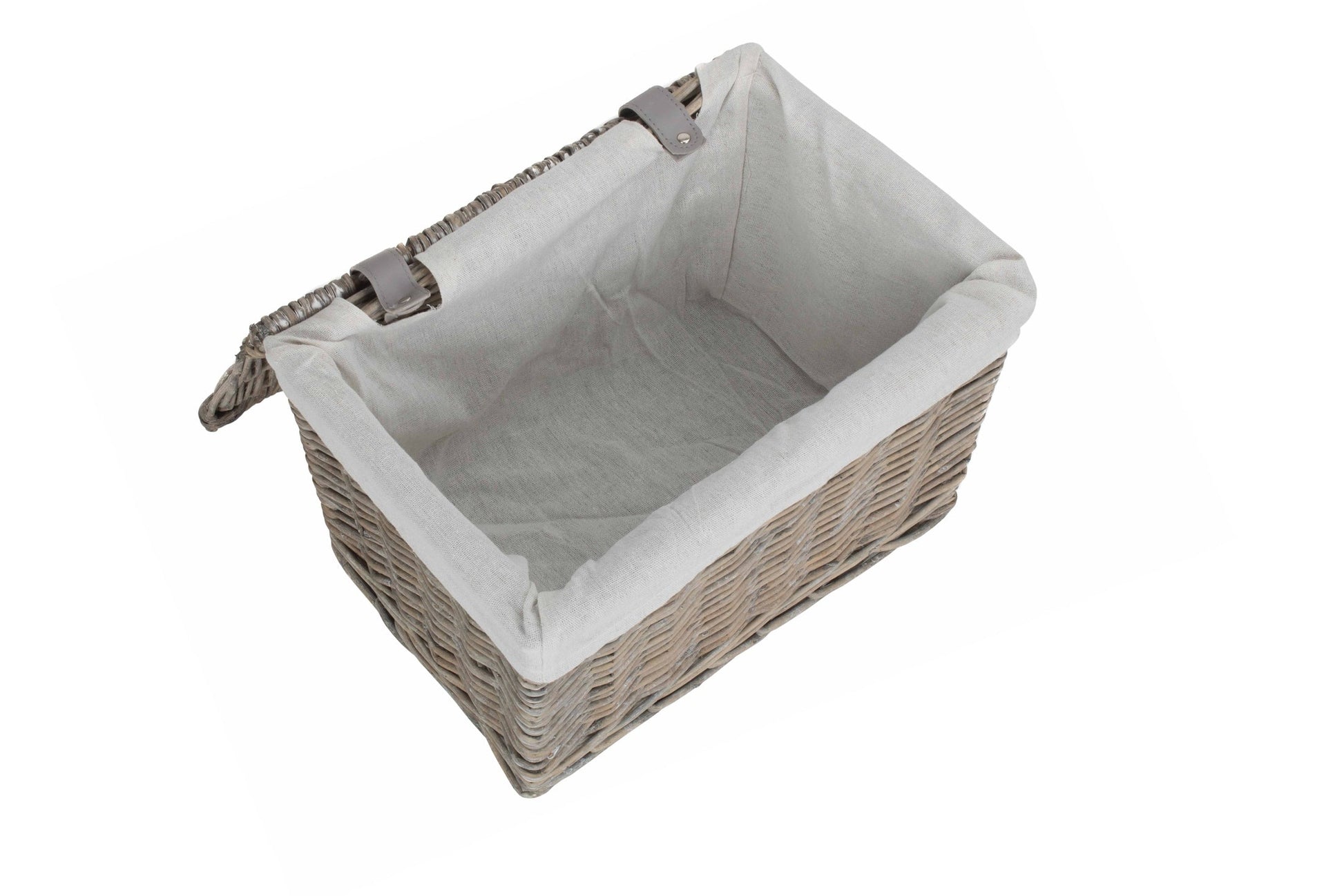 14 Inch Grey Wash Willow Storage Hamper - REGN