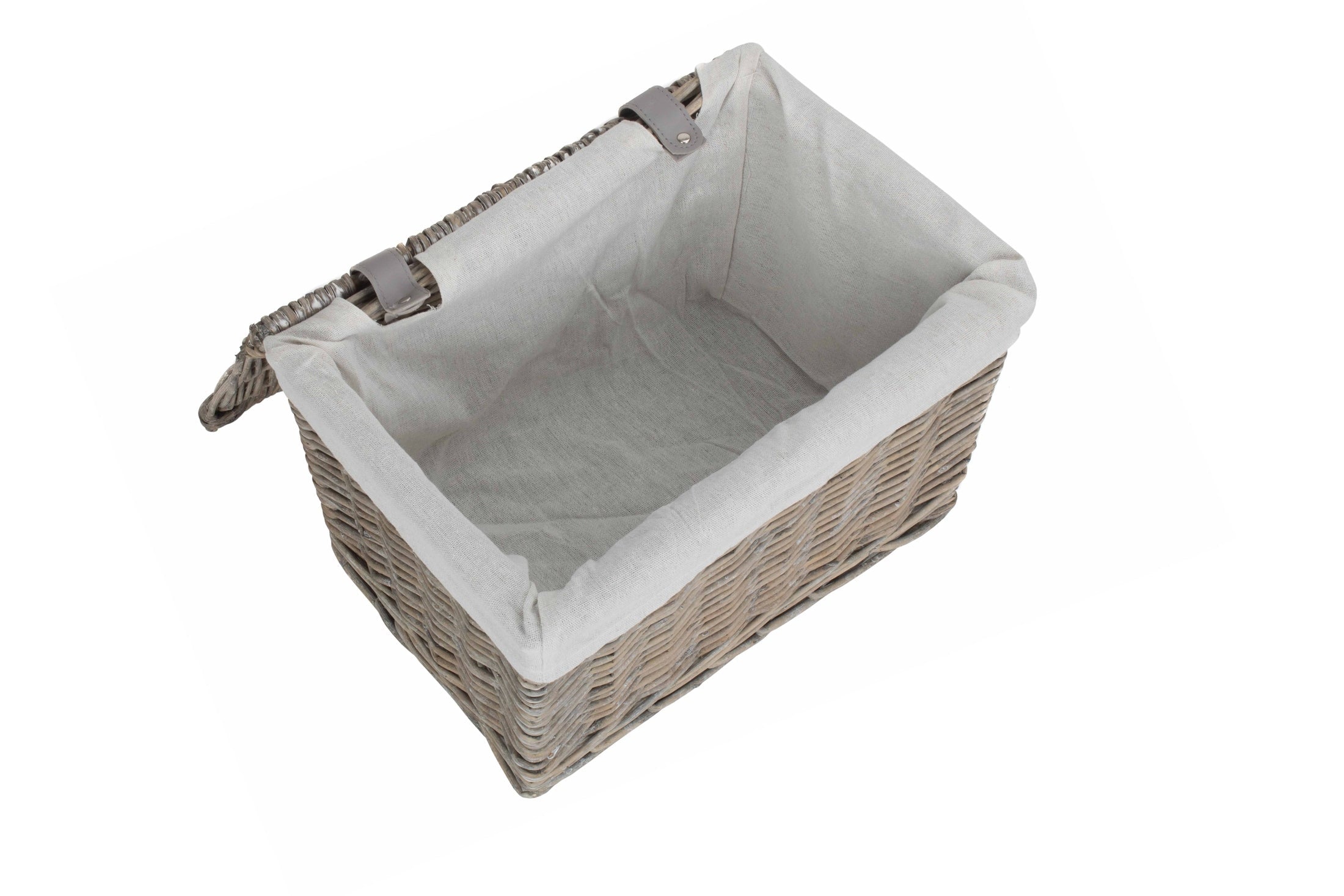14 Inch Grey Wash Willow Storage Hamper - REGN