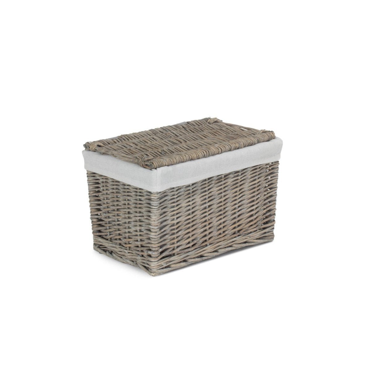14 Inch Grey Wash Willow Storage Hamper - REGN