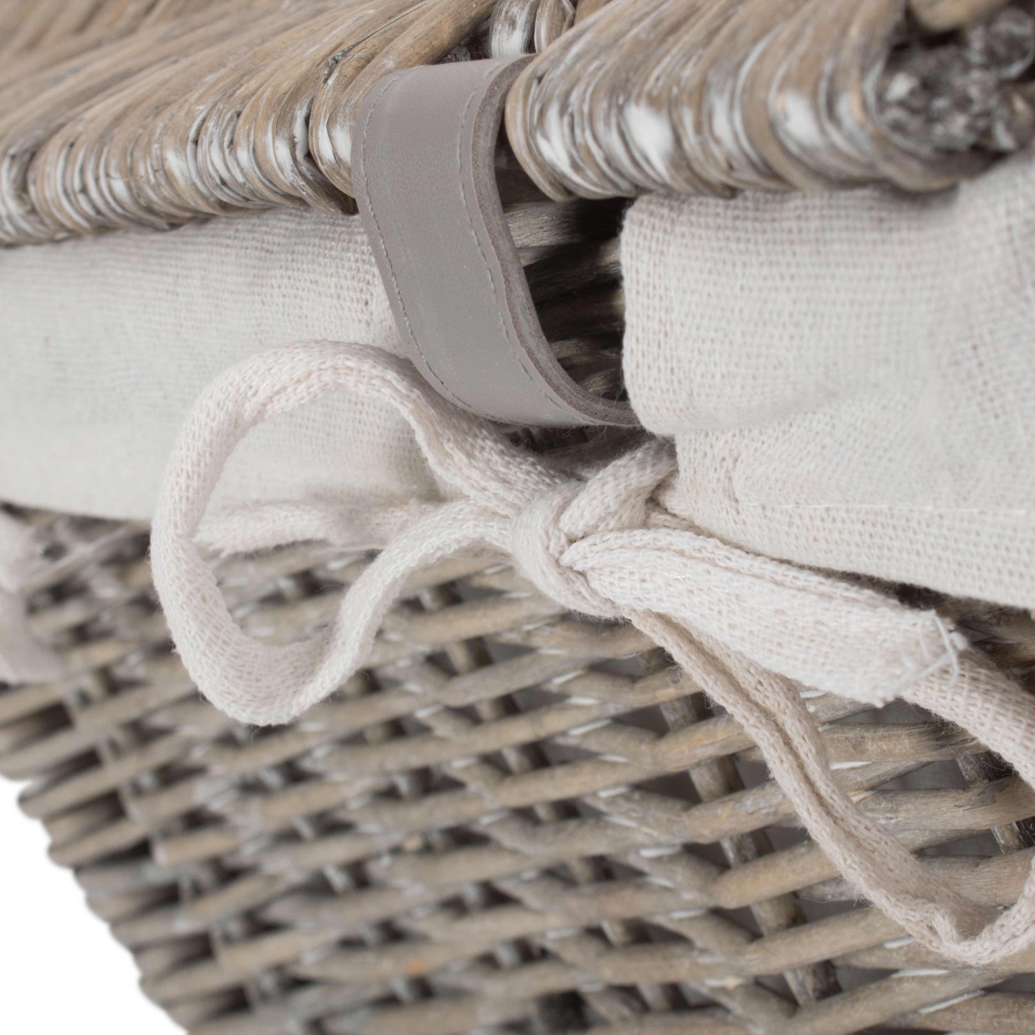 14 Inch Grey Wash Willow Storage Hamper - REGN