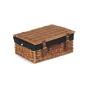 14 Inch Light Steamed Willow Hamper with Black Lining - REGN
