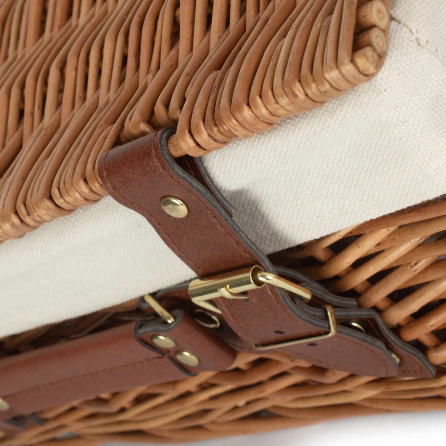 14 Inch Light Steamed Willow Hamper with White Lining - REGN