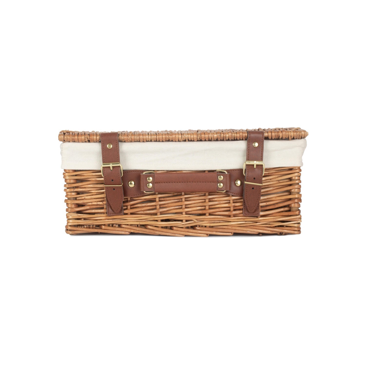 14 Inch Light Steamed Willow Hamper with White Lining - REGN