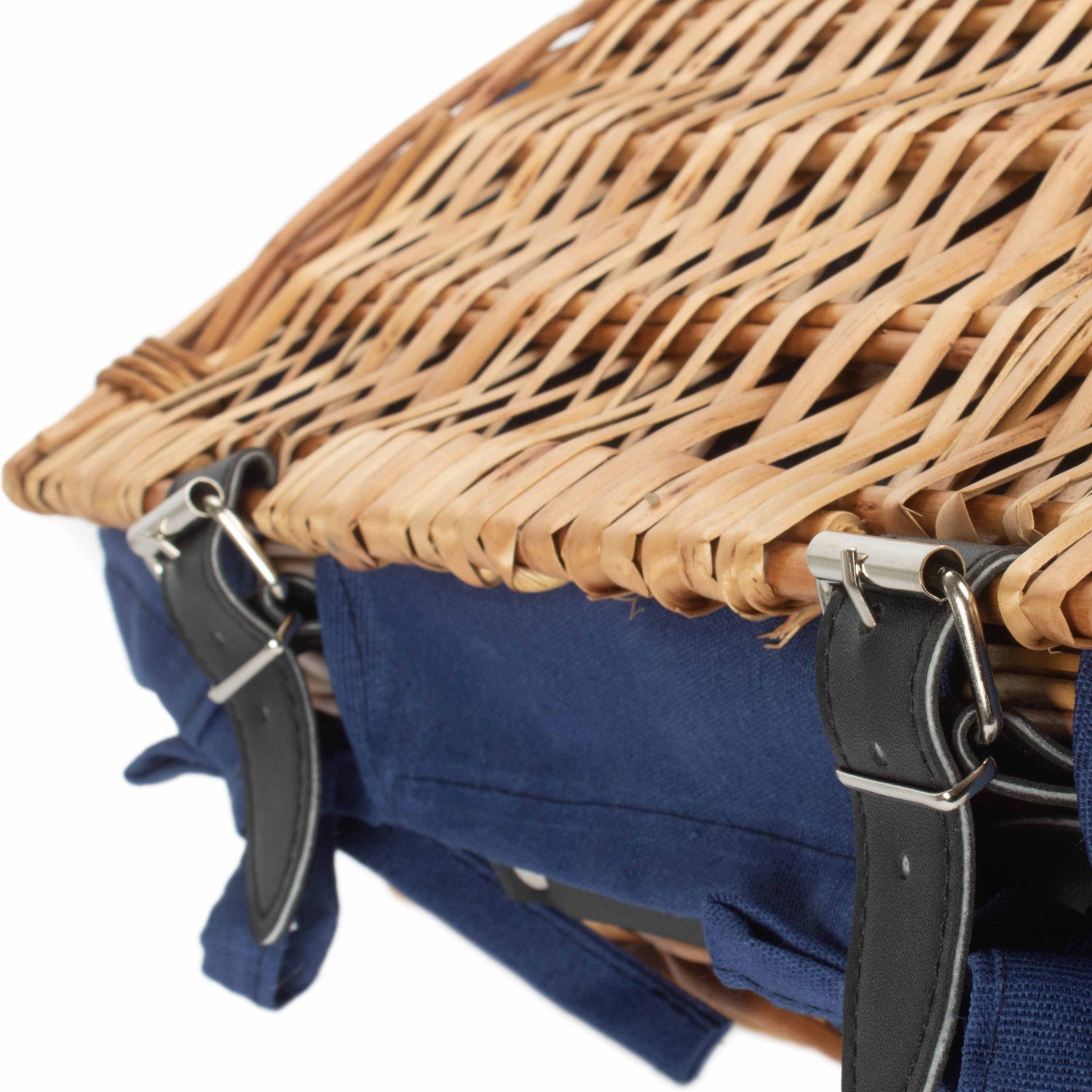 14 Inch Split Willow Hamper with Navy Blue Lining - REGN