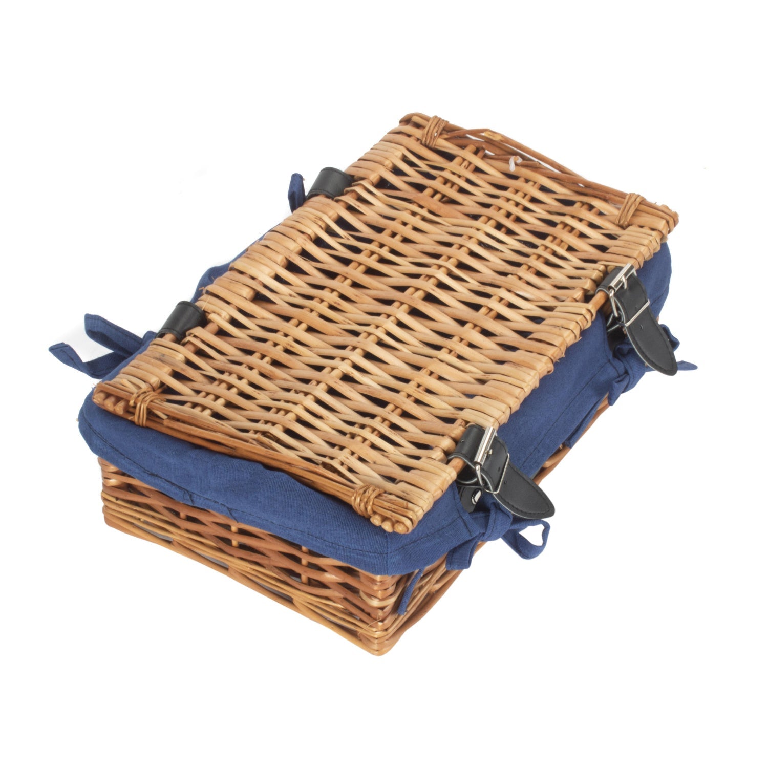 14 Inch Split Willow Hamper with Navy Blue Lining - REGN