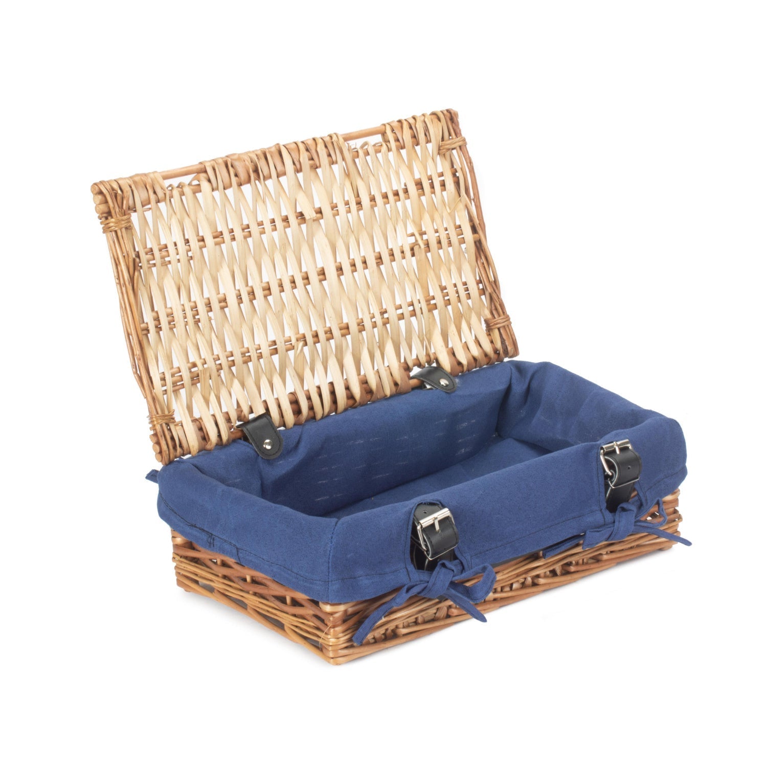 14 Inch Split Willow Hamper with Navy Blue Lining - REGN