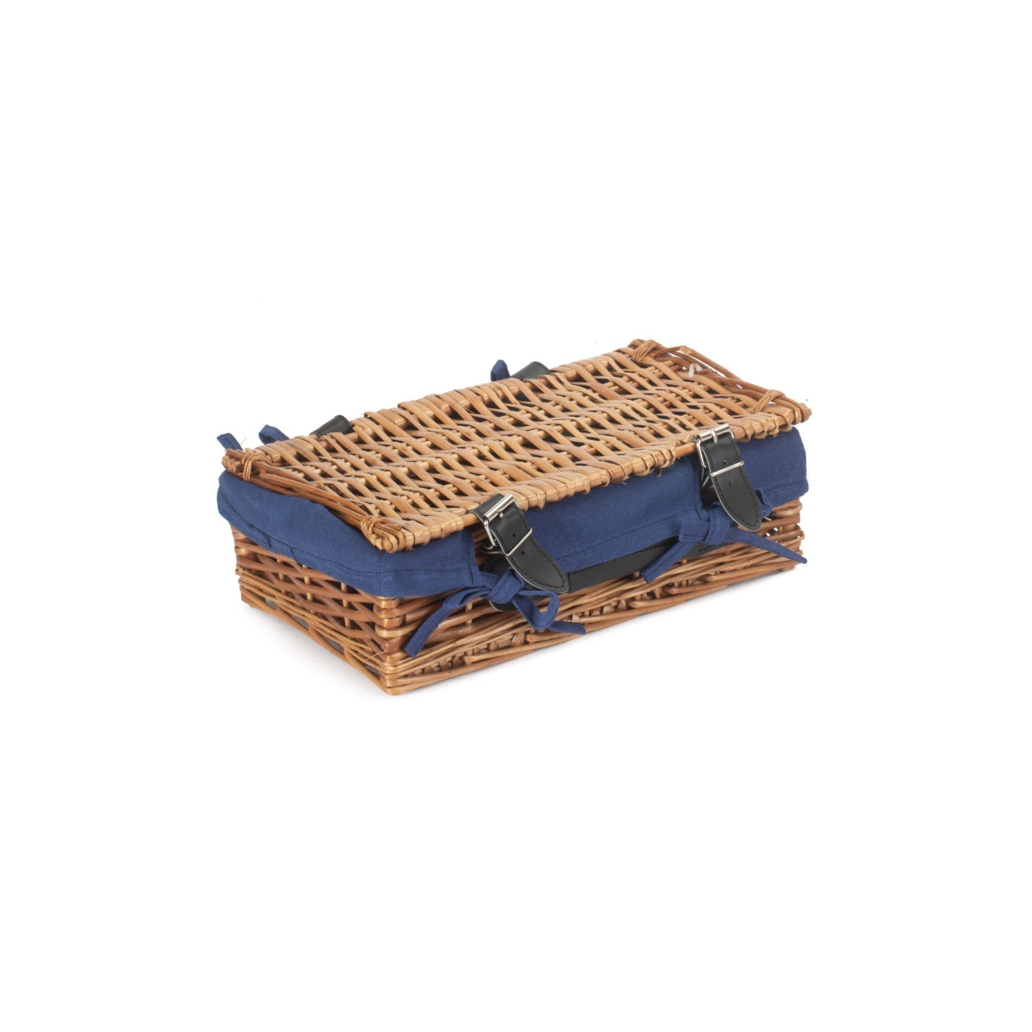 14 Inch Split Willow Hamper with Navy Blue Lining - REGN