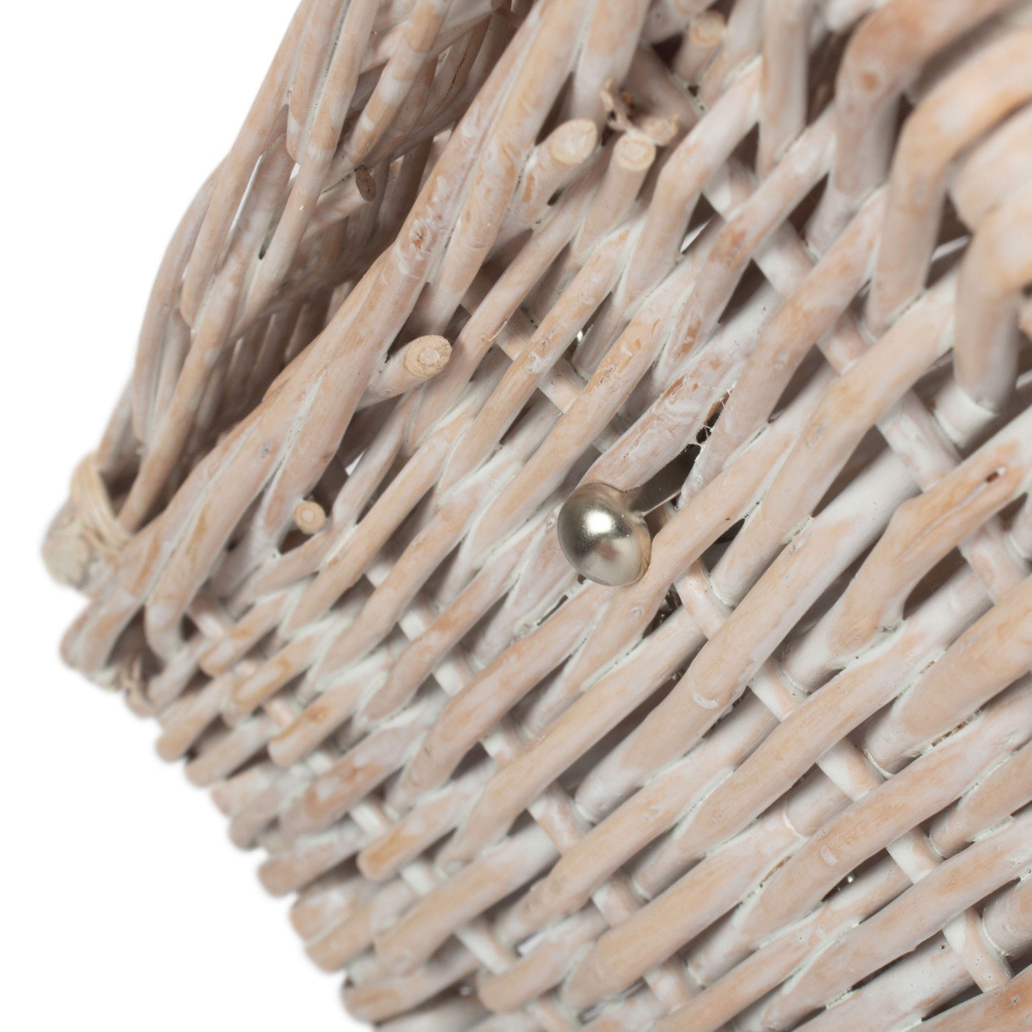 14 Inch White Wash Willow Hamper - REGN