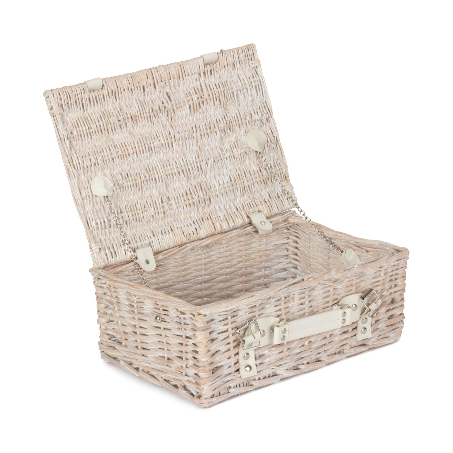 14 Inch White Wash Willow Hamper - REGN