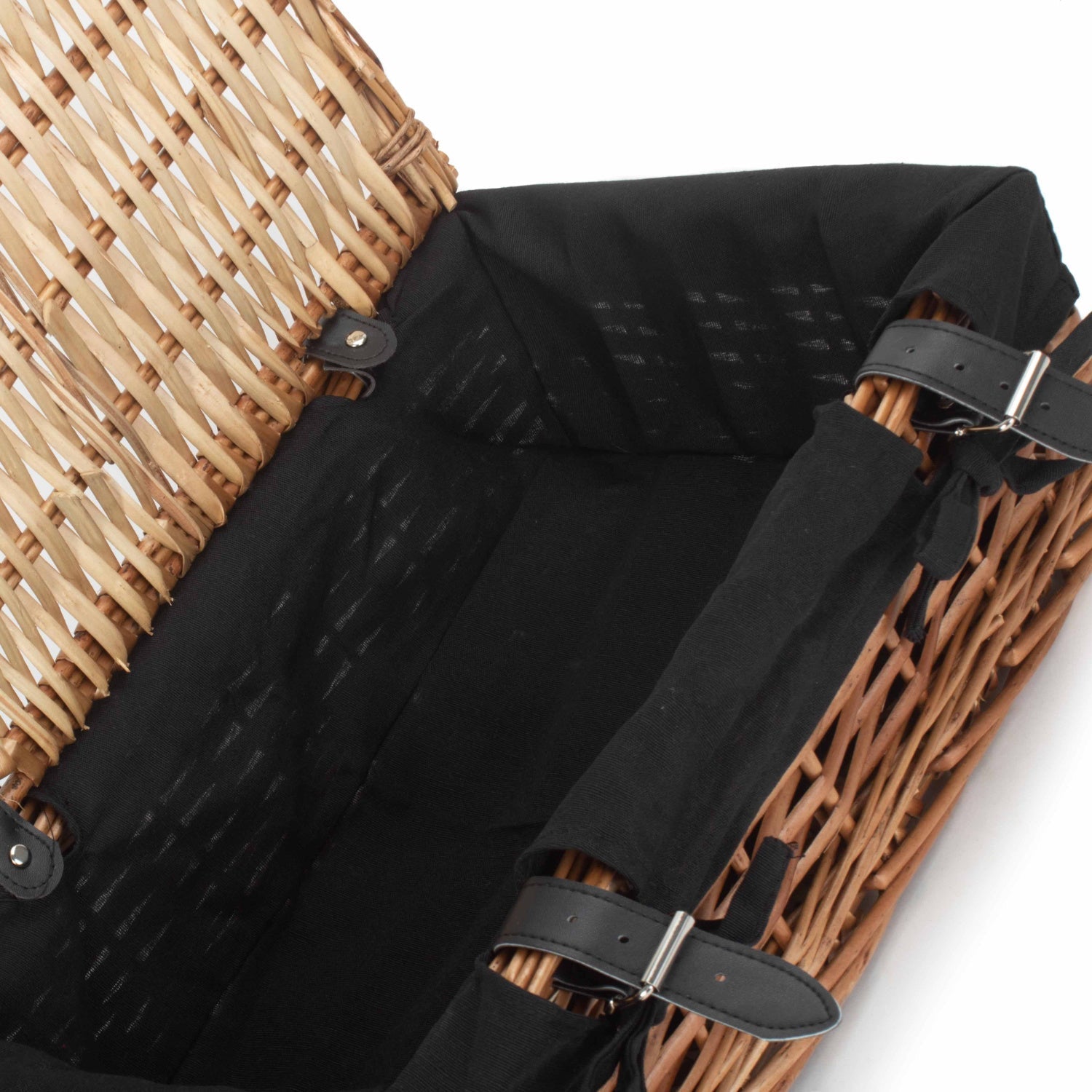 15 Inch Split Willow Hamper with Black Lining - REGN