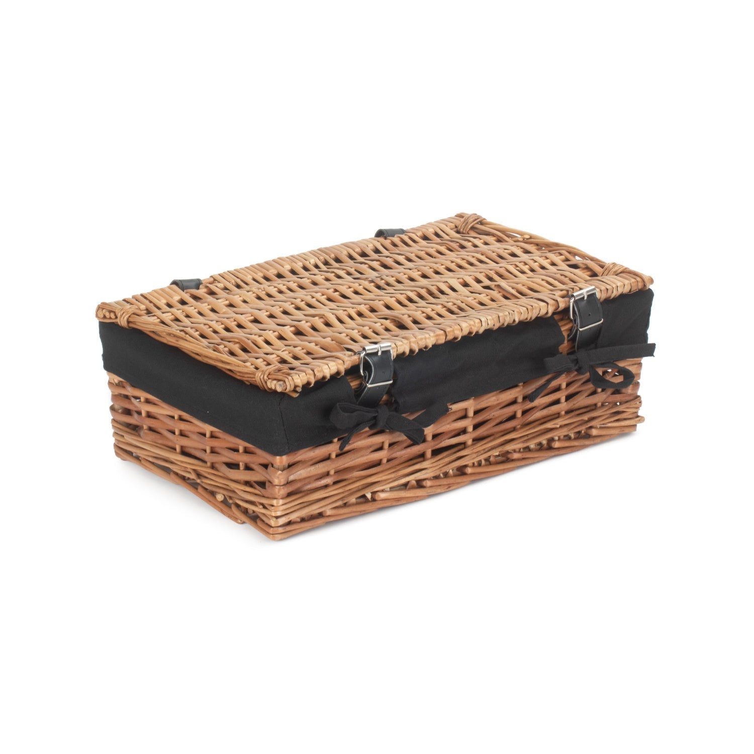 15 Inch Split Willow Hamper with Black Lining - REGN