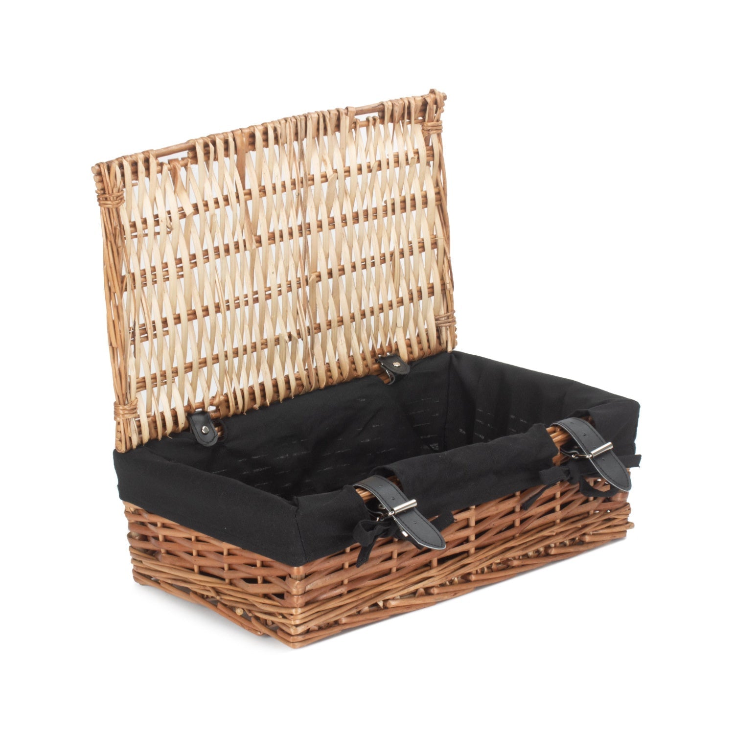 15 Inch Split Willow Hamper with Black Lining - REGN