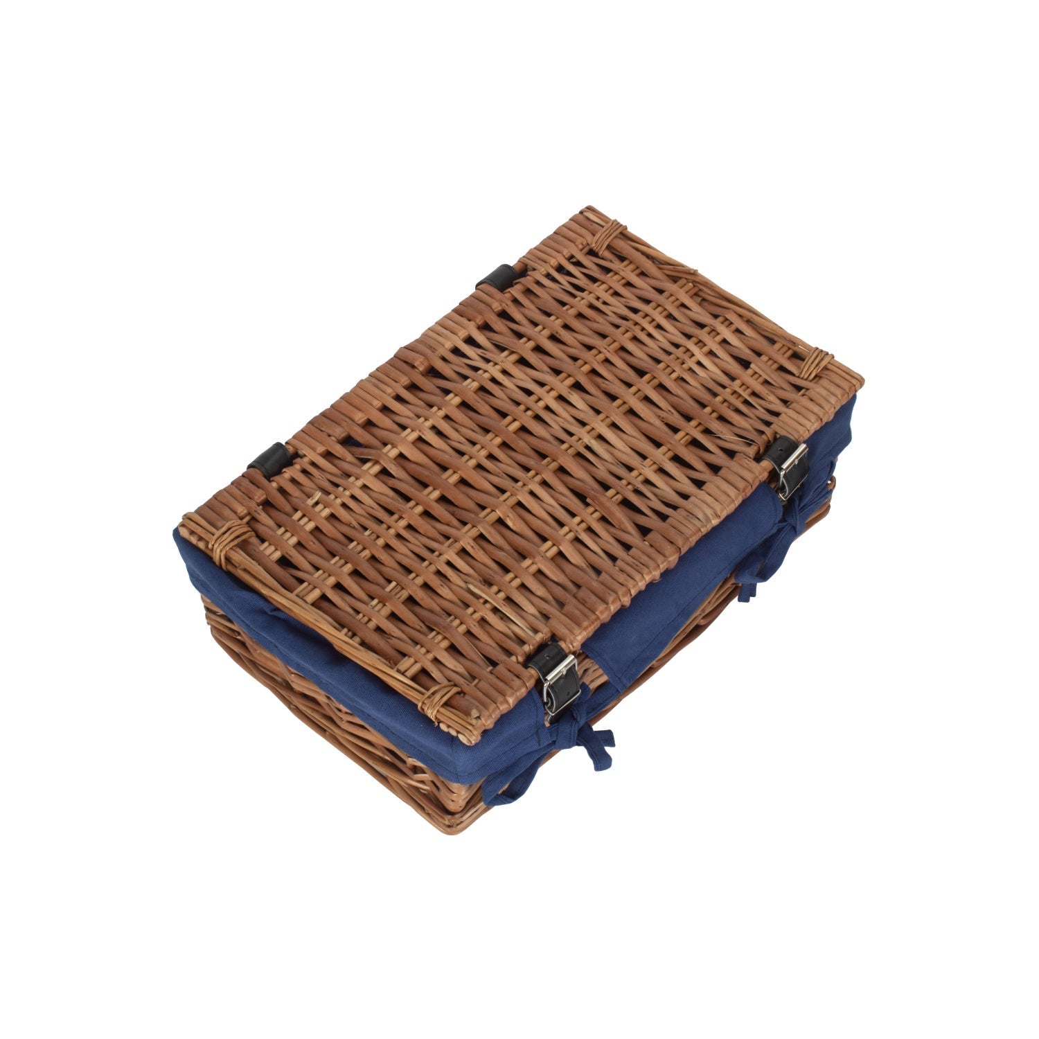 15 Inch Split Willow Hamper with Navy Blue Lining - REGN