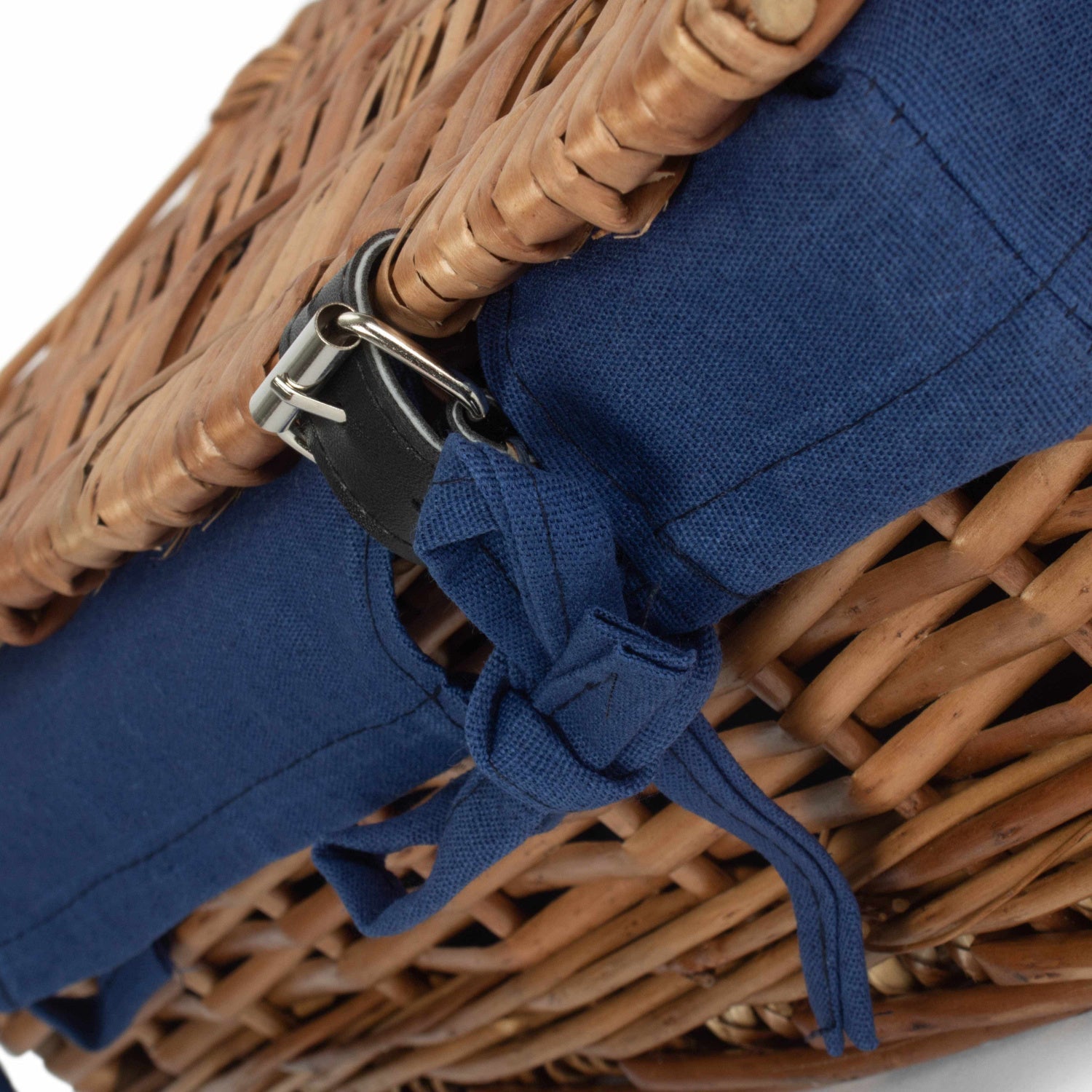 15 Inch Split Willow Hamper with Navy Blue Lining - REGN