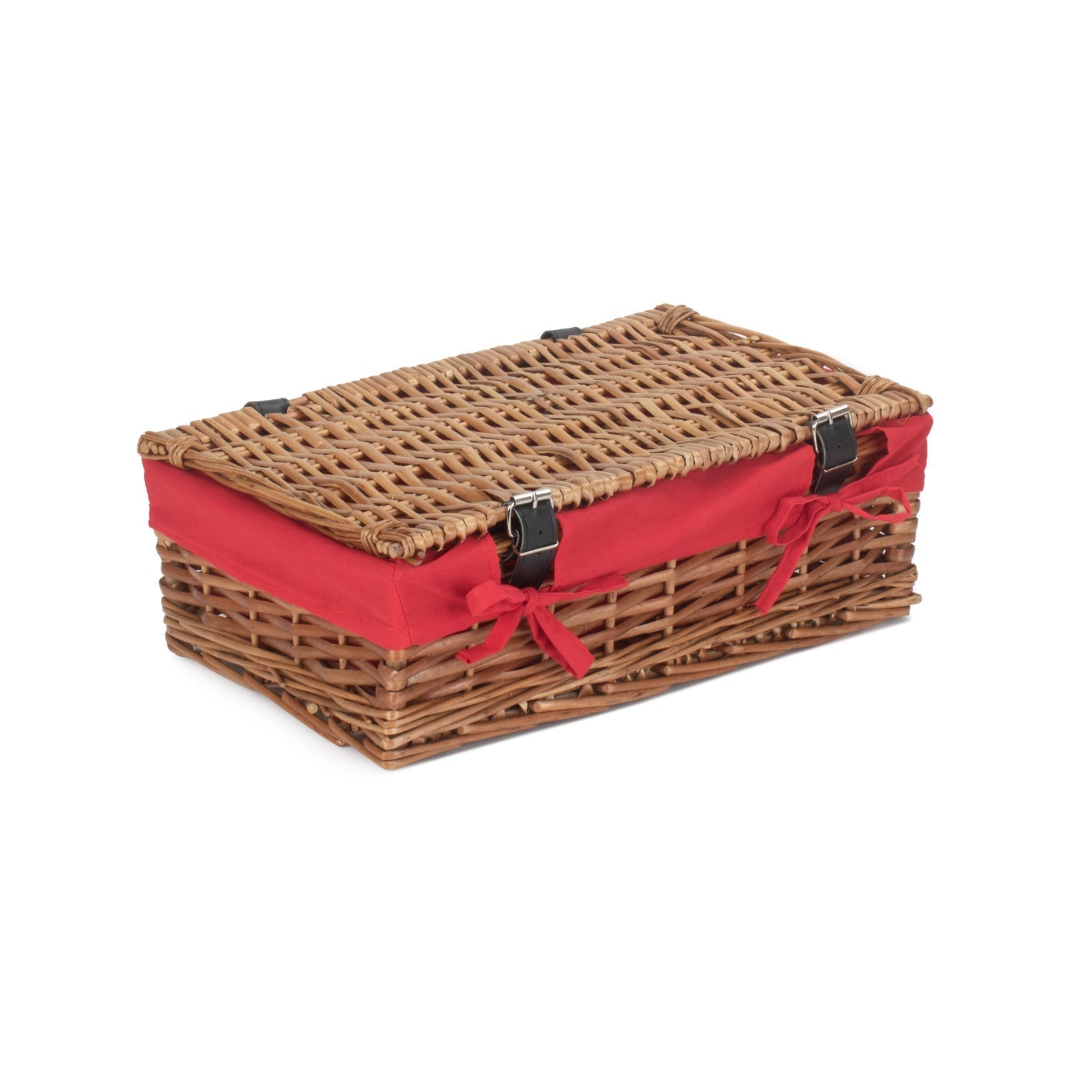 15 Inch Split Willow Hamper with Red Lining - REGN