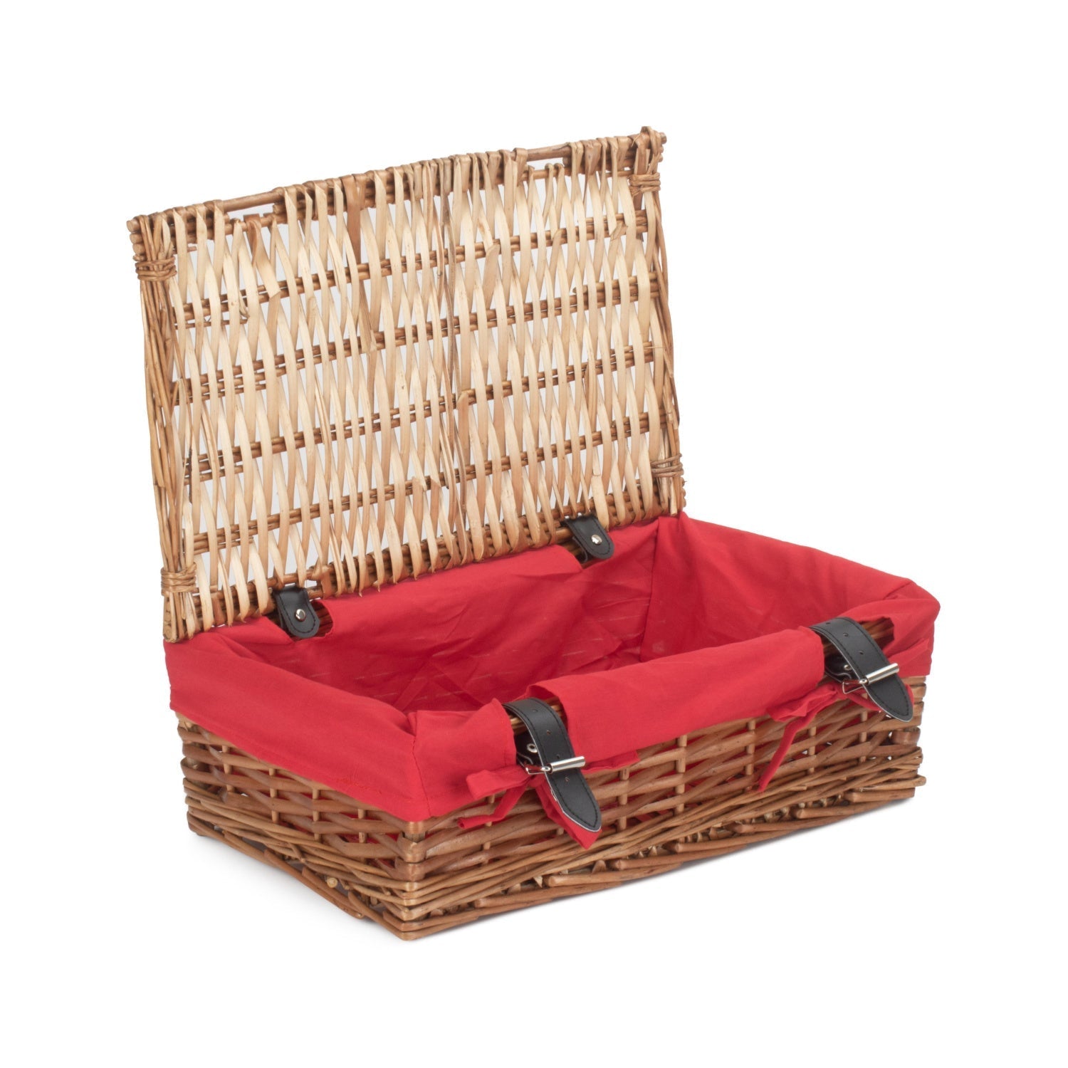 15 Inch Split Willow Hamper with Red Lining - REGN