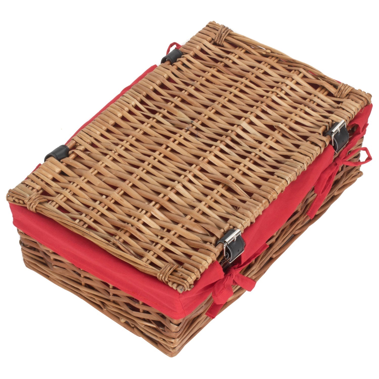15 Inch Split Willow Hamper with Red Lining - REGN