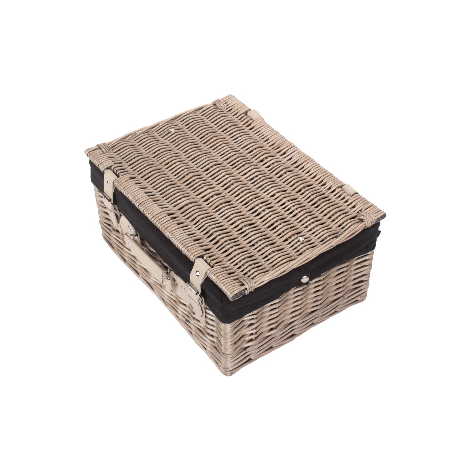 16 Inch Antique Wash Willow Hamper with Black Lining - REGN