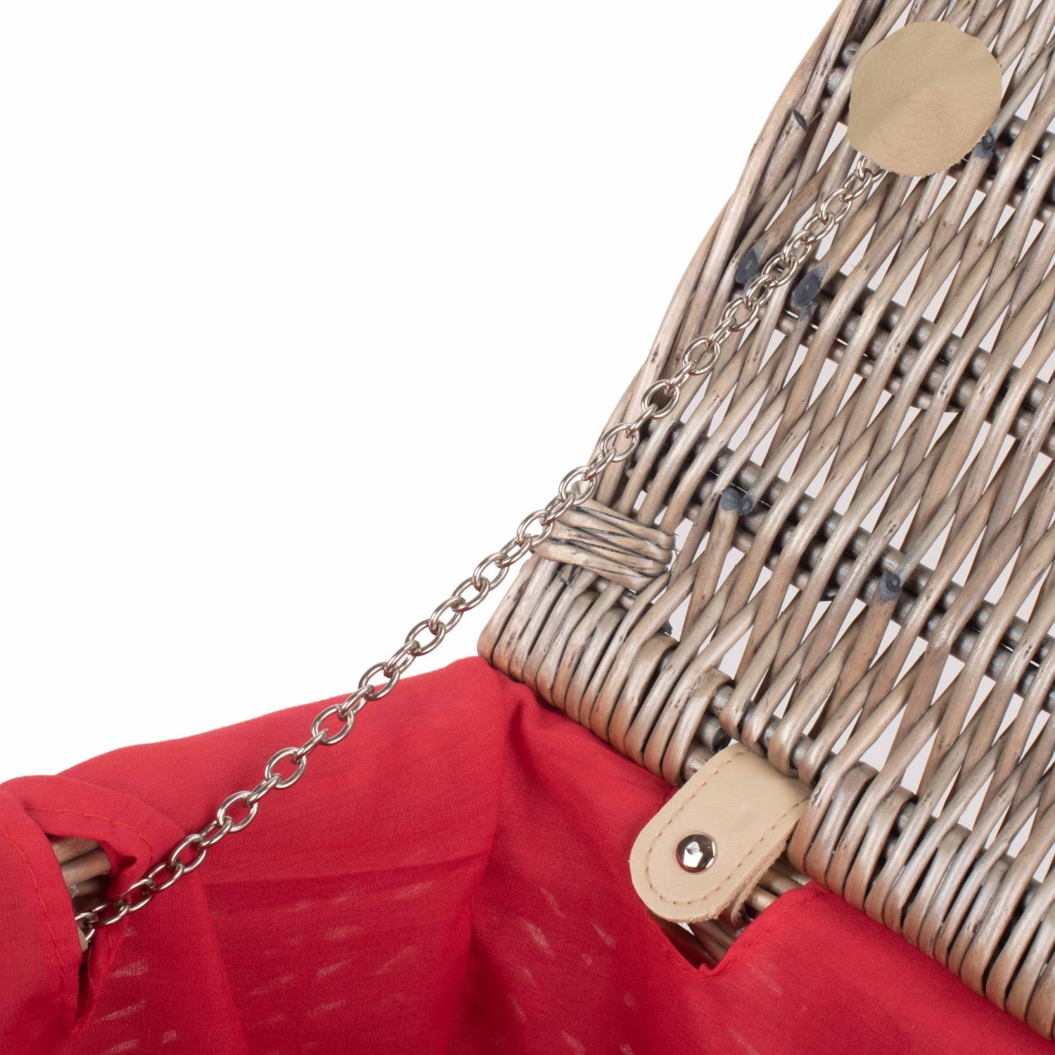 16 Inch Antique Wash Willow Hamper with Red Lining - REGN